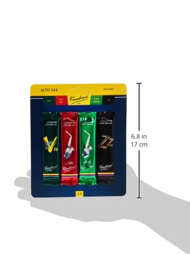 Vandoren SRMIXA25 Alto Sax Jazz Reed Mix Card includes 1 each ZZ, V16, JAVA and JAVA Red Strength 2.5 - Image 4