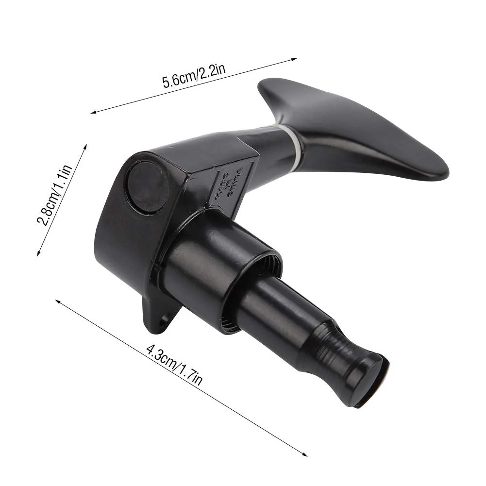 VBESTLIFE 2L 2R Electric Bass Machine Heads, Sealed Tuner String Tuning Key Pegs for Electric Bass Black - Image 6