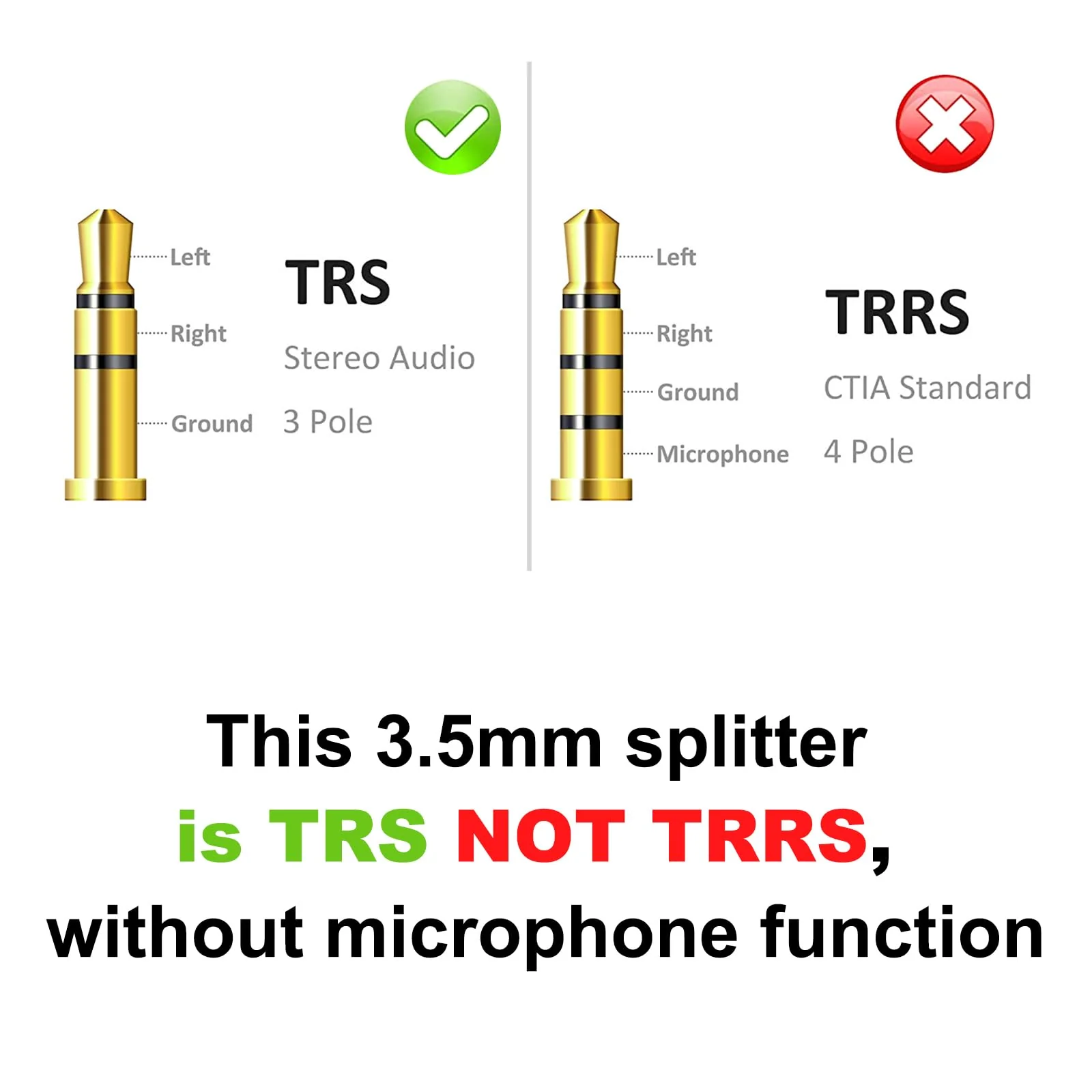 VCE 2-Pack 3.5mm Headphone Y Splitter, Gold Plated 3.5mm 1/8 inch Male to Dual Female Stereo Jack Adapter Converter - Image 4