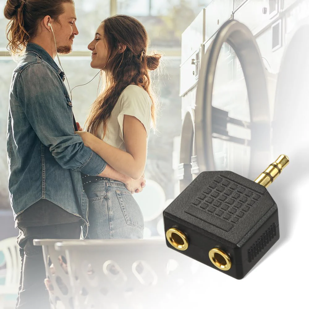 VCE 2-Pack 3.5mm Headphone Y Splitter, Gold Plated 3.5mm 1/8 inch Male to Dual Female Stereo Jack Adapter Converter - Image 5