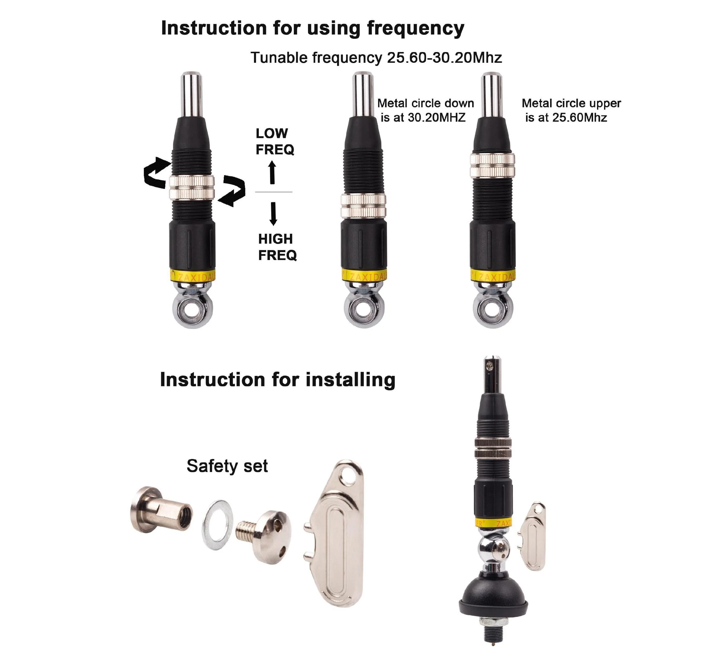 VECTORCOM 10m & CB Mobile Mount Antenna Kit with 3M RG58 Coaxial Cable with PL259 Plug,Suitable for CB Radio and 10 Meter Radio S327N - Image 4
