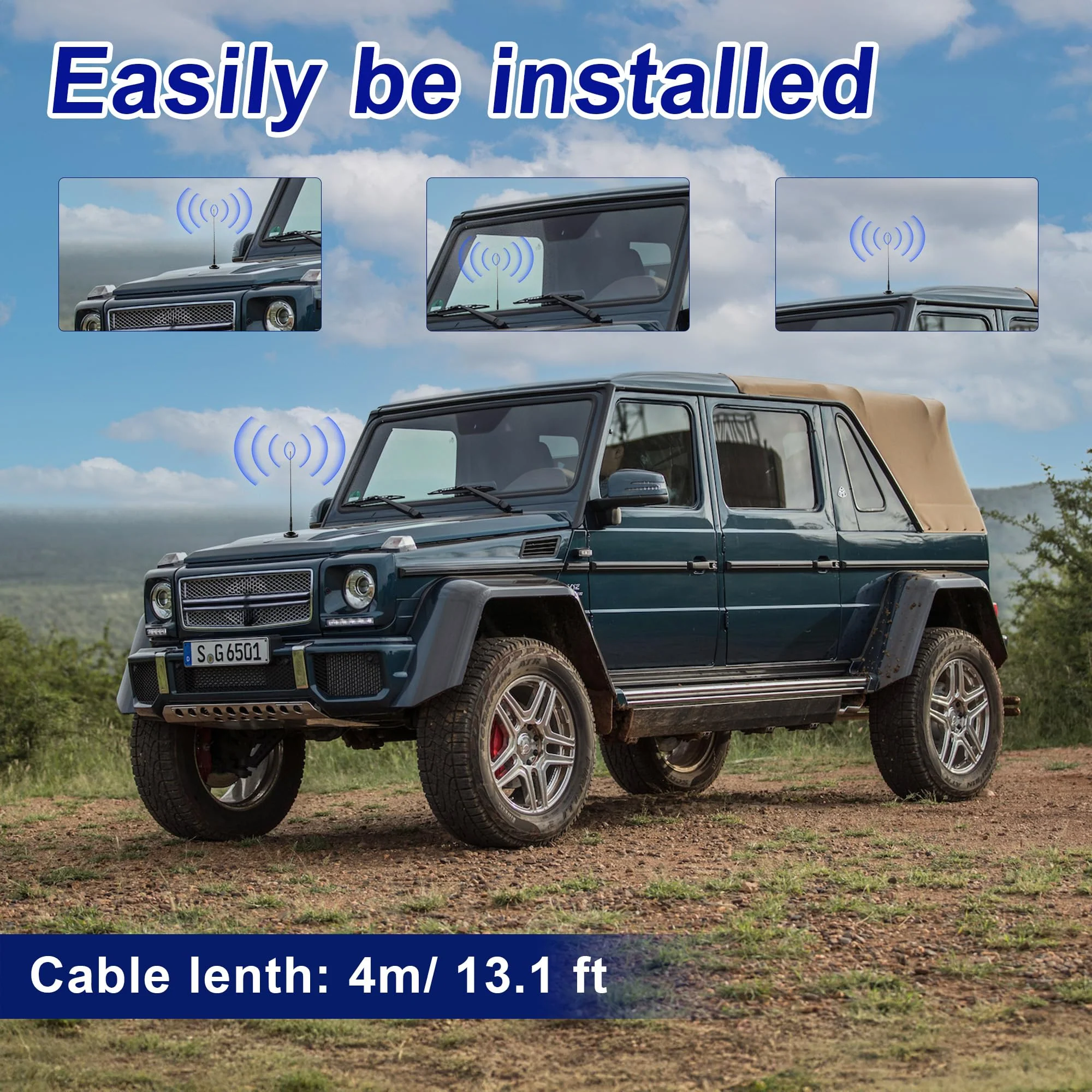Vehicle Car Mobile Ham Radio GMRS Soft Whip Antenna, UHF VHF 136-174MHz 400-470MHz 2meter 70CM Magnetic Base Mount Antenna for Motorola Kenwood Midland BTECH and BaoFeng Mobile Radios, Eifagur - Image 4