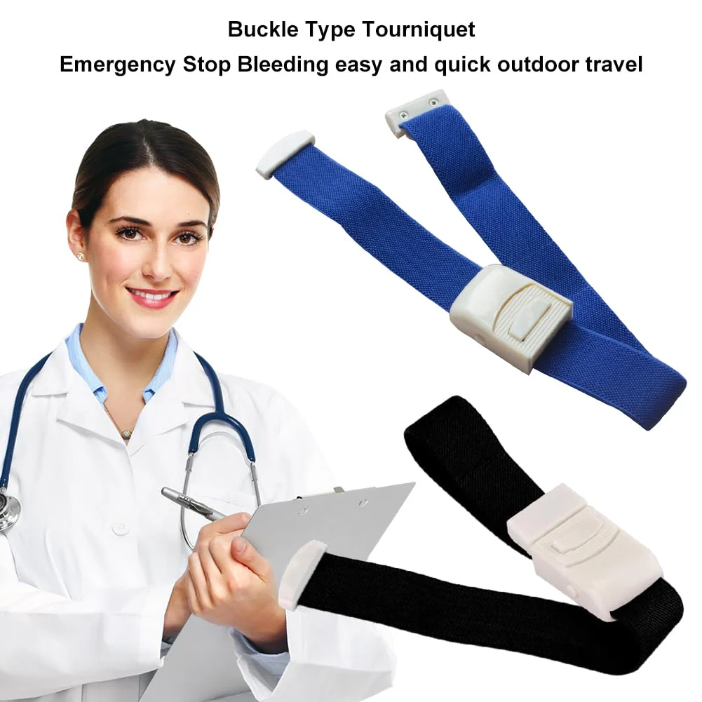Vein Congestion, Tourniquet, Storage Hose, Tourniquet with Closure System with Instant Release, Tourniquet Medical, for Medical Emergency, Nurse, First Aid, Outdoor Black+blue - Image 5