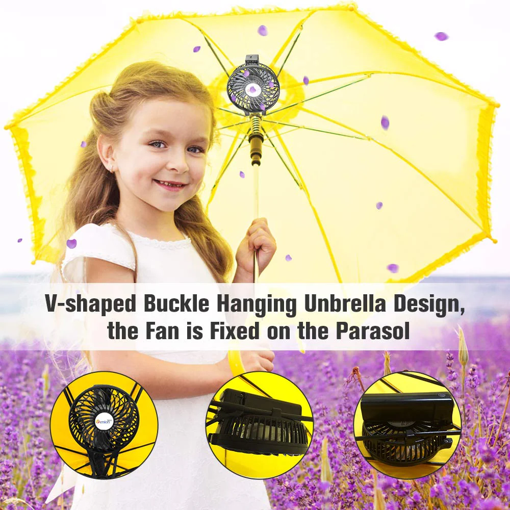 VersionTECH. Mini Handheld Fan, USB Desk Fan, Small Personal Portable Table Fan with USB Rechargeable Battery Operated Cooling Folding Electric Fan for Travel Office Room Household Black - Image 5