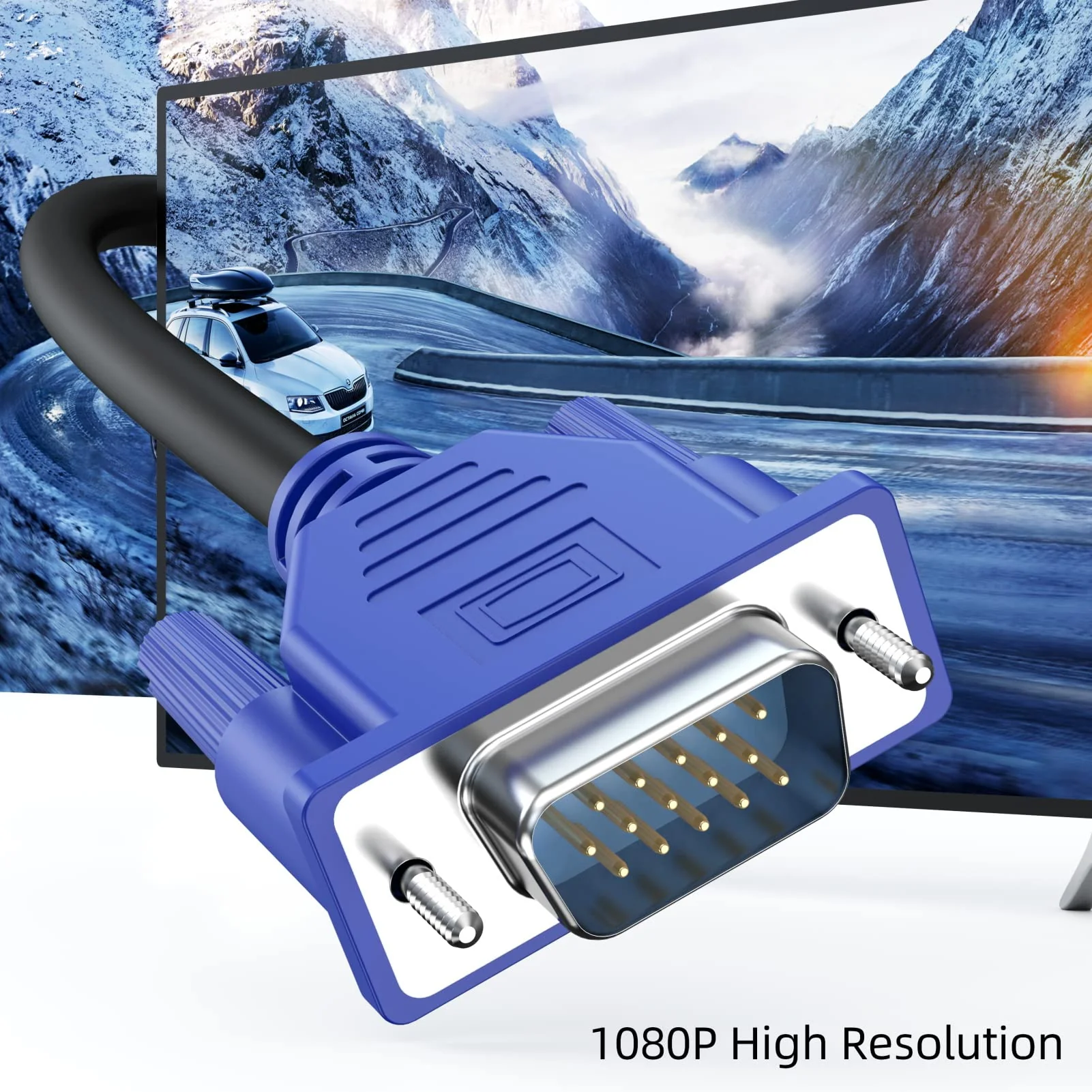 VGA to VGA Cable 6 Feet, VGA to VGA Monitor Computer Cable 1080P Full HD Male to Male Shielded Cord HD15, VGA Splitter Cable for Computer PC Monitor Laptop TV Projector and More 1 - Image 3