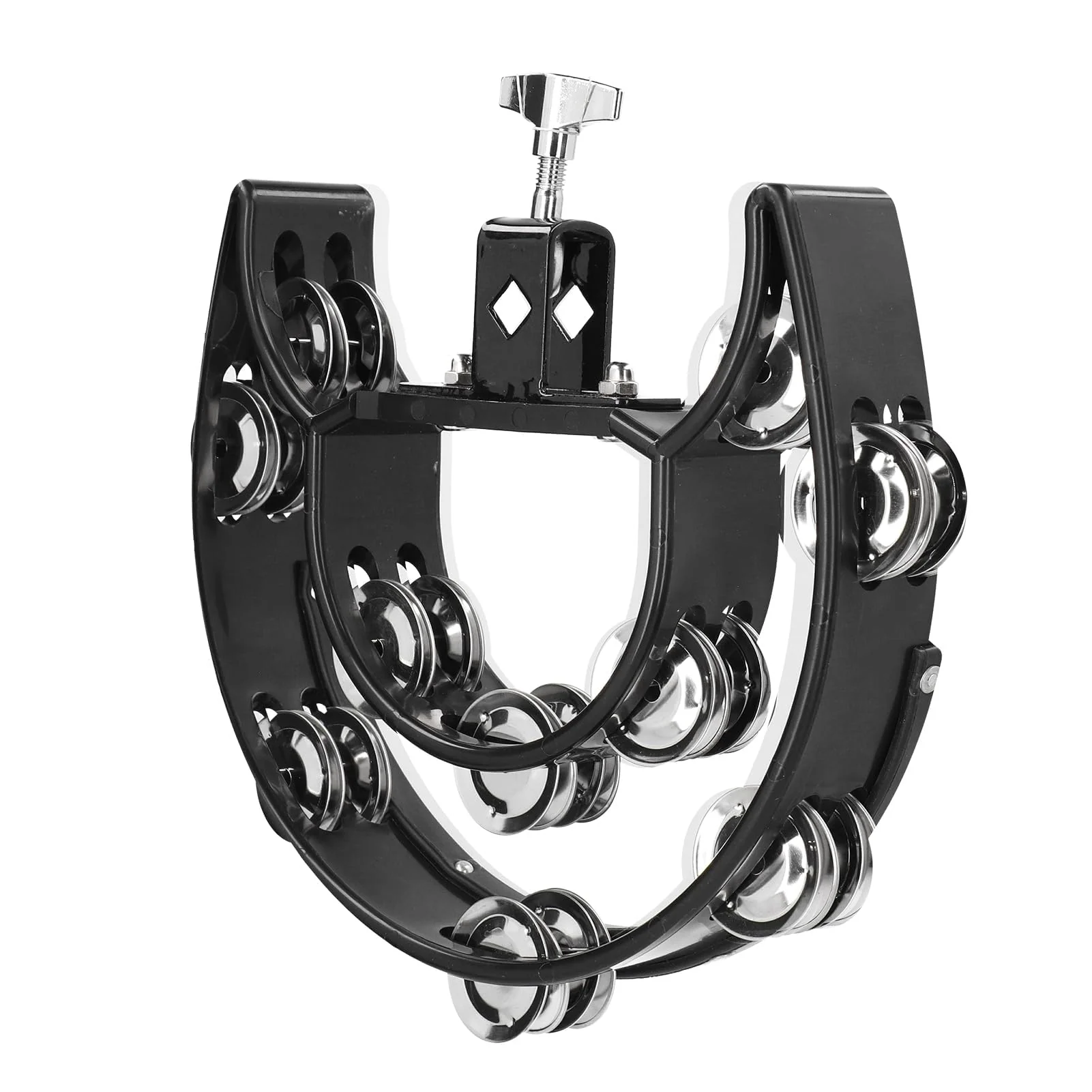 VGEBY Drum Set Hi Hat, Hi Hat Tambourine Drum Set Multifunctional Hand Bell Rattle Loose Double Row Bells Tambourine for for Mounted - Image 5
