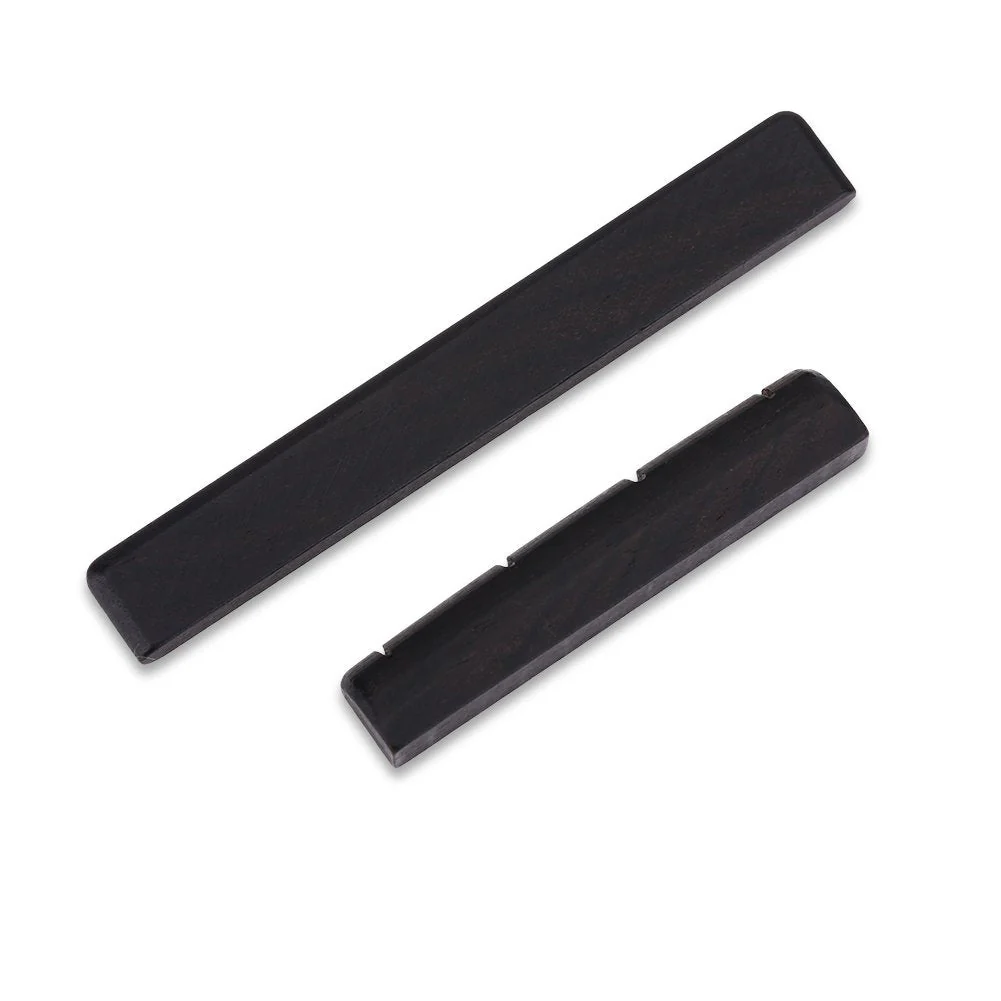 VGEBY Ukulele Bridge Saddle, Guitar String Ebony Saddle and Nut for 4 String Guitar Replacement Parts Played Accessories