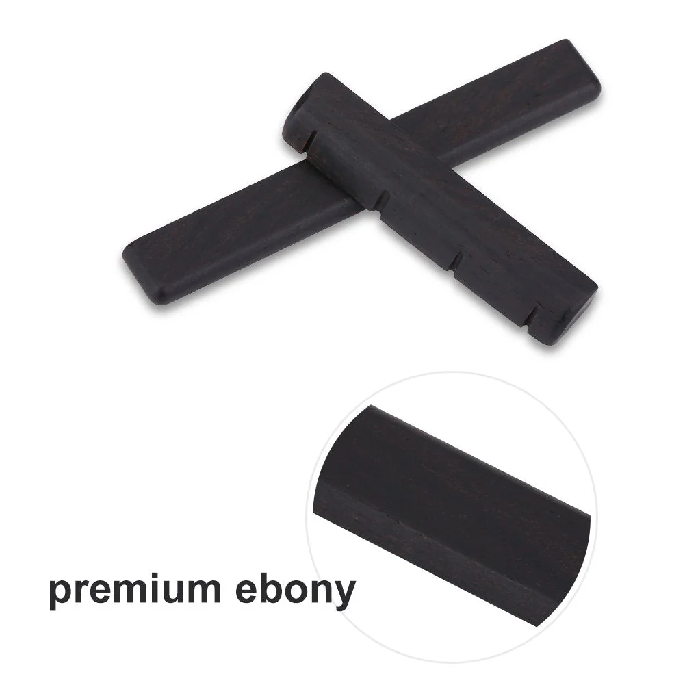 VGEBY Ukulele Bridge Saddle, Guitar String Ebony Saddle and Nut for 4 String Guitar Replacement Parts Played Accessories - Image 2