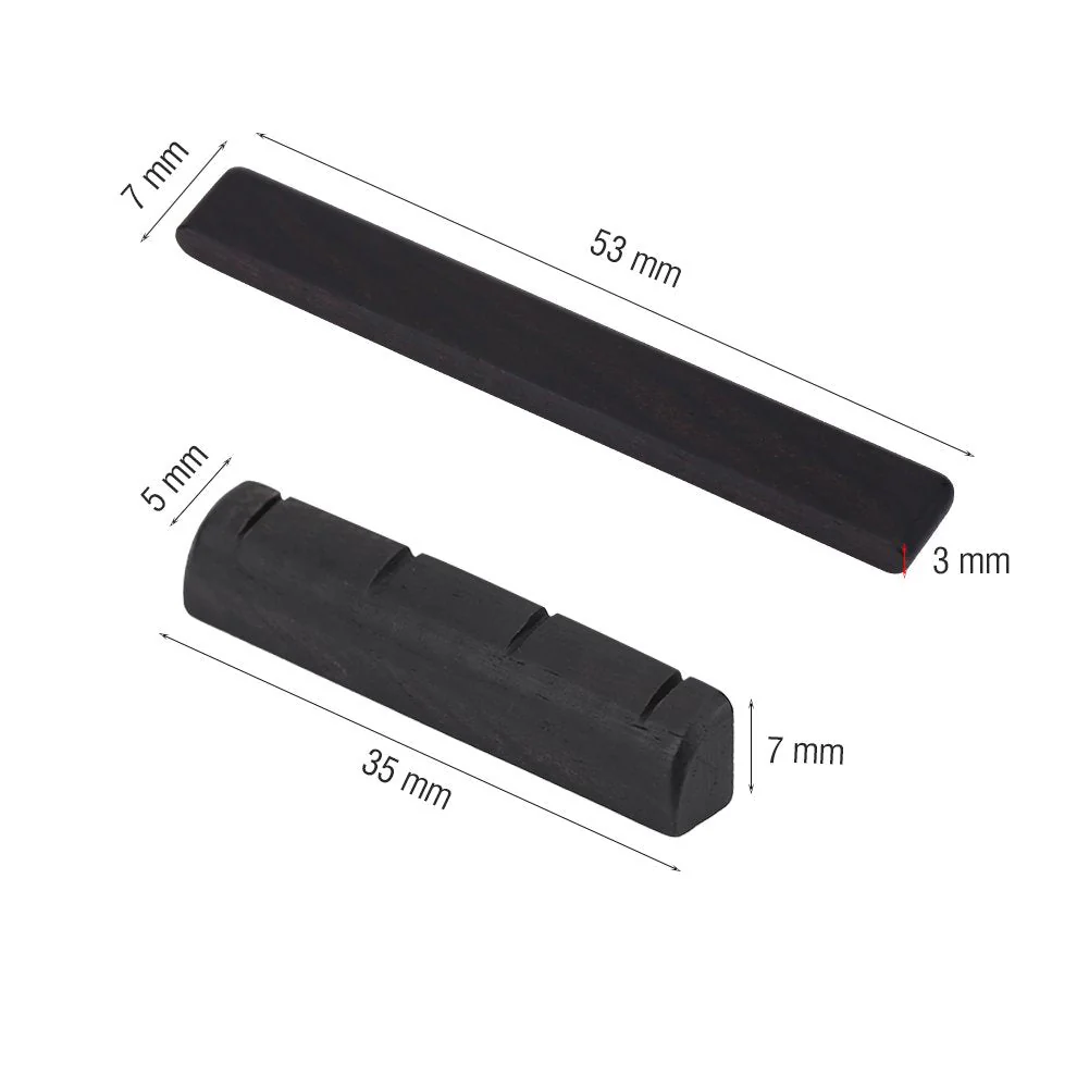 VGEBY Ukulele Bridge Saddle, Guitar String Ebony Saddle and Nut for 4 String Guitar Replacement Parts Played Accessories - Image 4