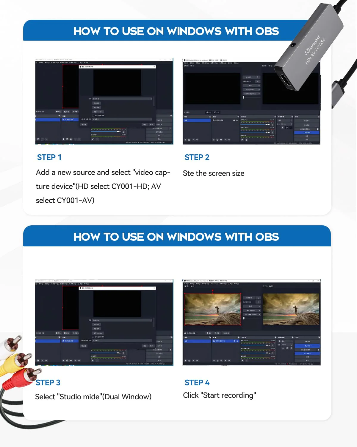 VHS to Digital Converter, Video Capture Card for VHS/DVD/HI9/AV/Wii, RCA to USB Converter Analog to Digital Adapter for Saving Old Memories RCA/S-Video/HDMI Input (USB-A+USB-C) USB A+USB C - Image 7