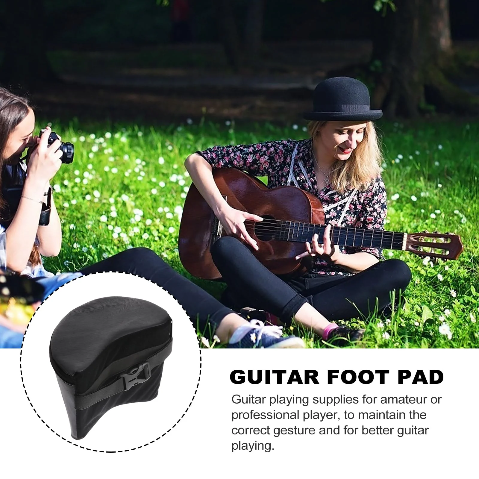 VICASKY Guitar Learning Tools Guitar Playing Rest Pad Guitar Arm Cushion Floor Mat Rest Mat Black On The Lap Bracket Lap Guitar Classical Guitar Support Guitar Bass Pad Guitar Playing Pad - Image 8