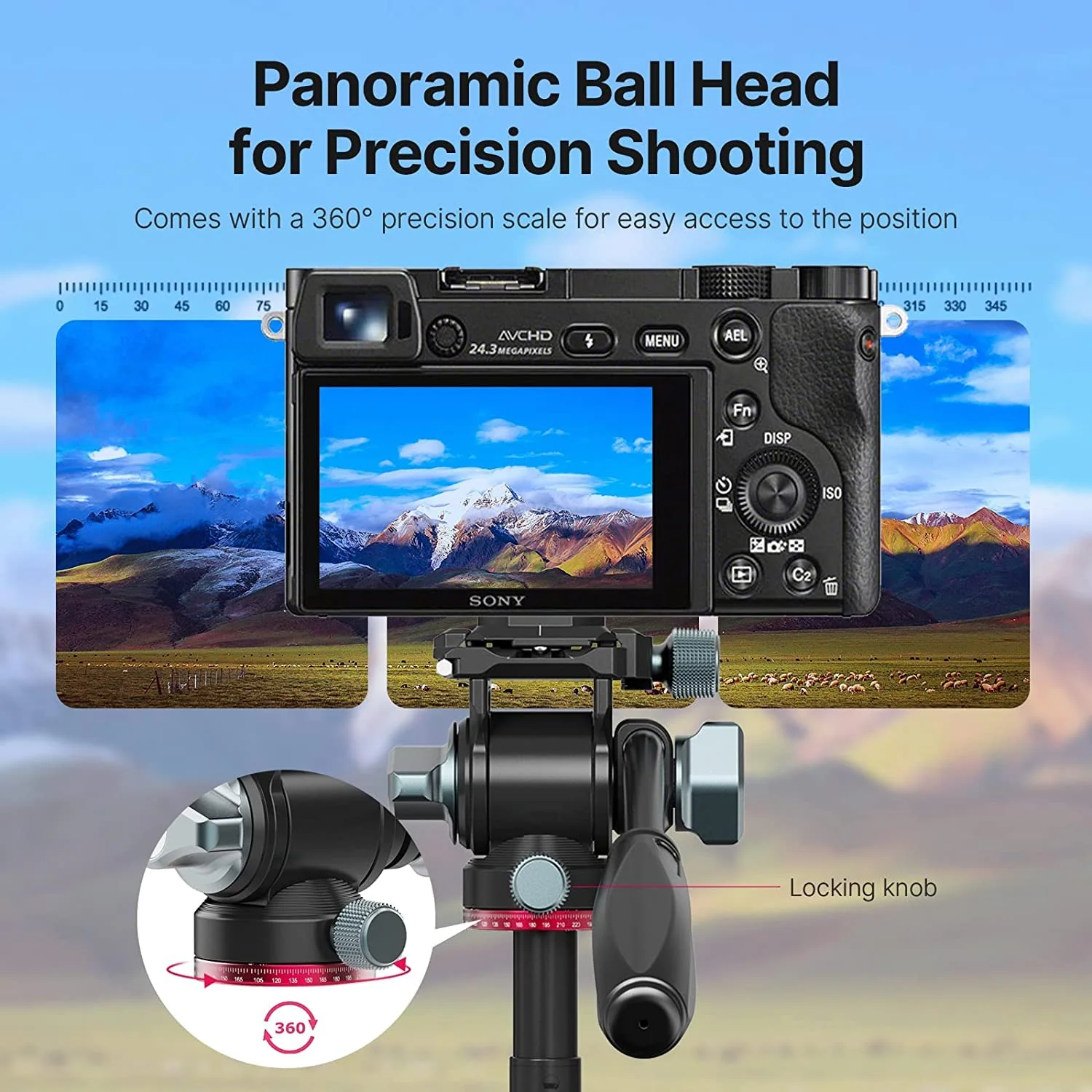 Video Fluid Head for Camera Tripod - ULANZI U-190 Mini Pan Tilt Head Small Panoramic Ball Head with Arca Swiss Quick Release Plate Lightweight Filming Equipment for Compact Camera Load up to 6.6lb/3kg - Image 3