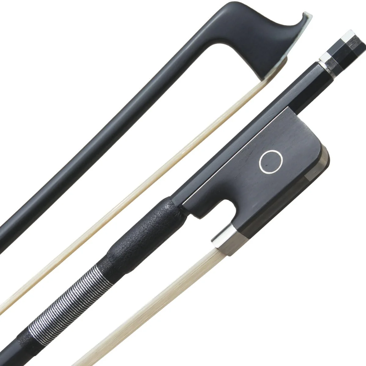 Viola Bow Carbon Fiber Stick Ebony Frog Natural Horsehair for Teacher Student Professional Viola Bow Full Size 02-Carbon Fiber