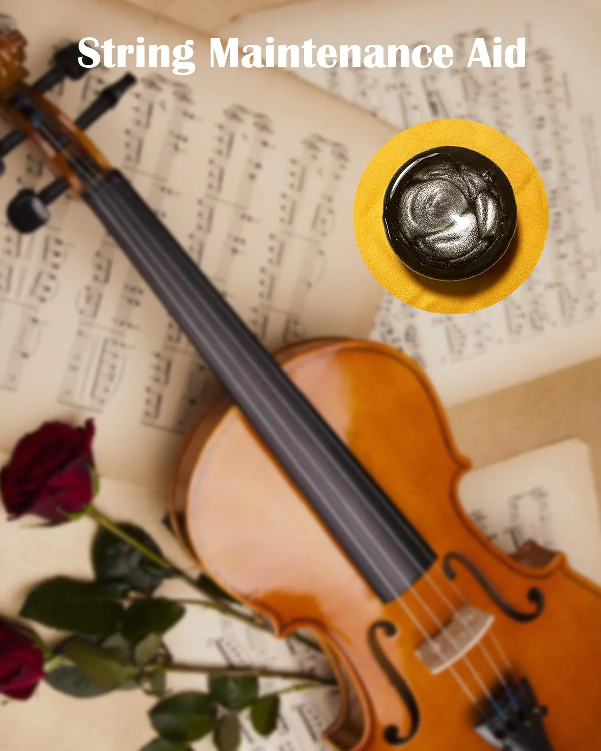 Viola Rosin for Bow, Light Violin Cello Rosin, Low Dust Resin, Easy to Use Premium Violin Accessories (Silver) Viola Rosin-Silver - Image 2