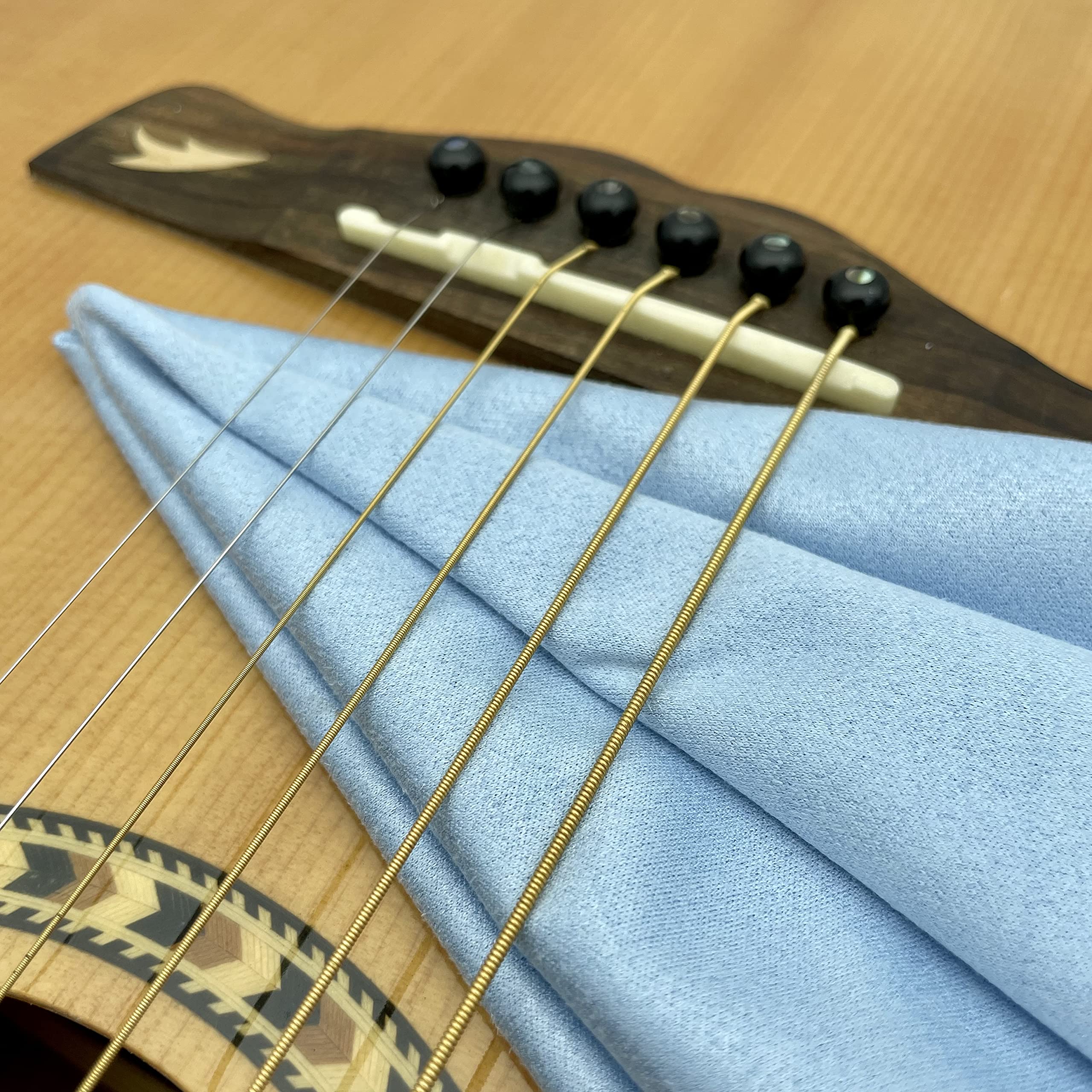 Violin Clean Cloths Microfiber (6-Pack 12"x12" Cloths Blue) Plush Polishing Cloths for Musical Instruments Premium Cleaning Cloths for Guitar Piano Clarinet Trumpet Sax Universal (HCIS-1212-B) 12"X12" 6 Pack - Image 2