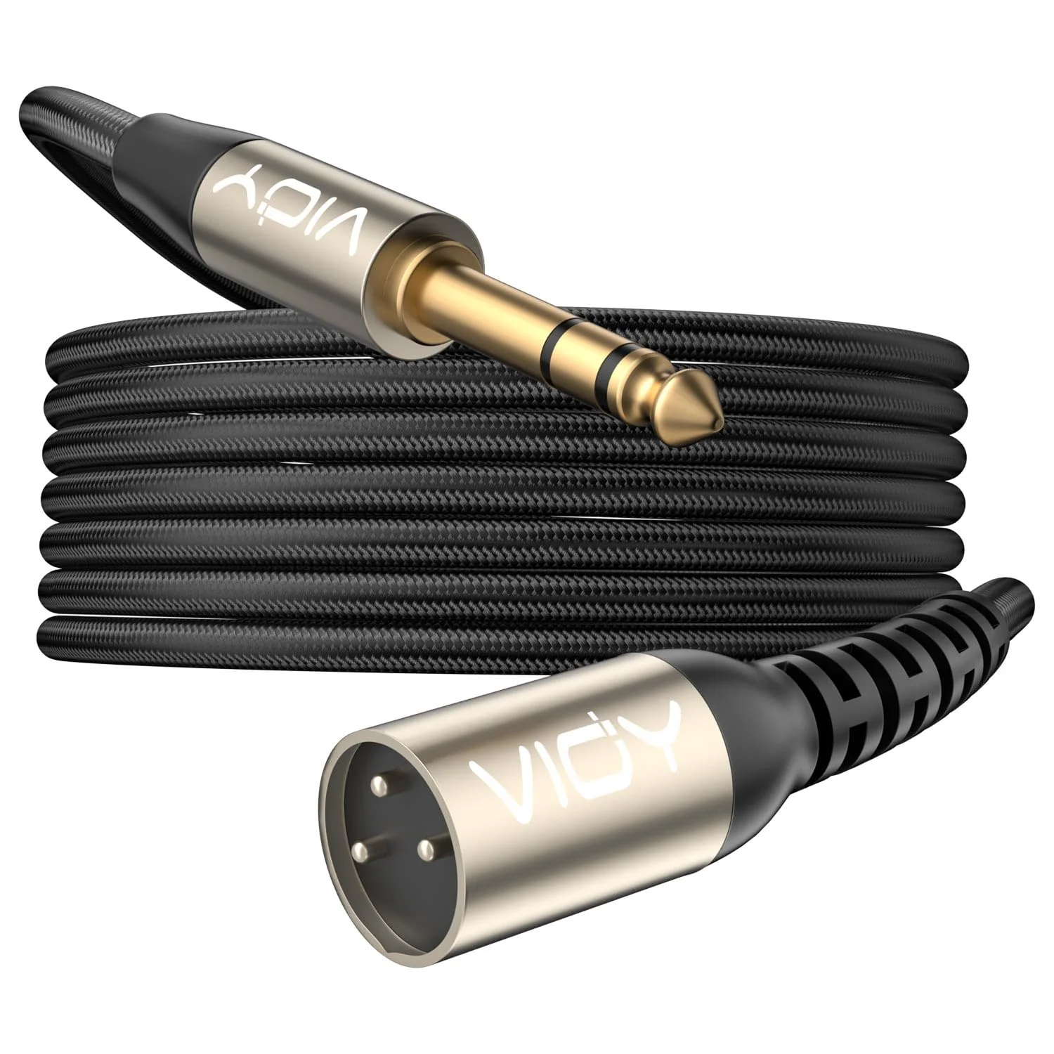 VIOY XLR to 6.35mm Cable 20 FT, 1/4 Inch TRS to XLR Male Balanced Microphone Cable for Mixers, Amplifiers, Speakers, Dynamic Microphones, CD Players, Electronic Piano, Karaoke Machines 20FT