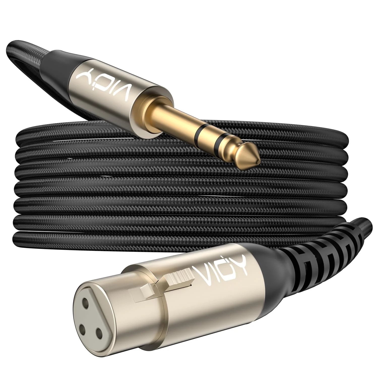VIOY XLR to 6.35mm Cable 32.8 FT, 1/4 Inch TRS to XLR Female Balanced Microphone Cable for Mixers, Amplifiers, Speakers, Dynamic Microphones, CD Players, Electronic Piano, Karaoke Machines 32.8FT