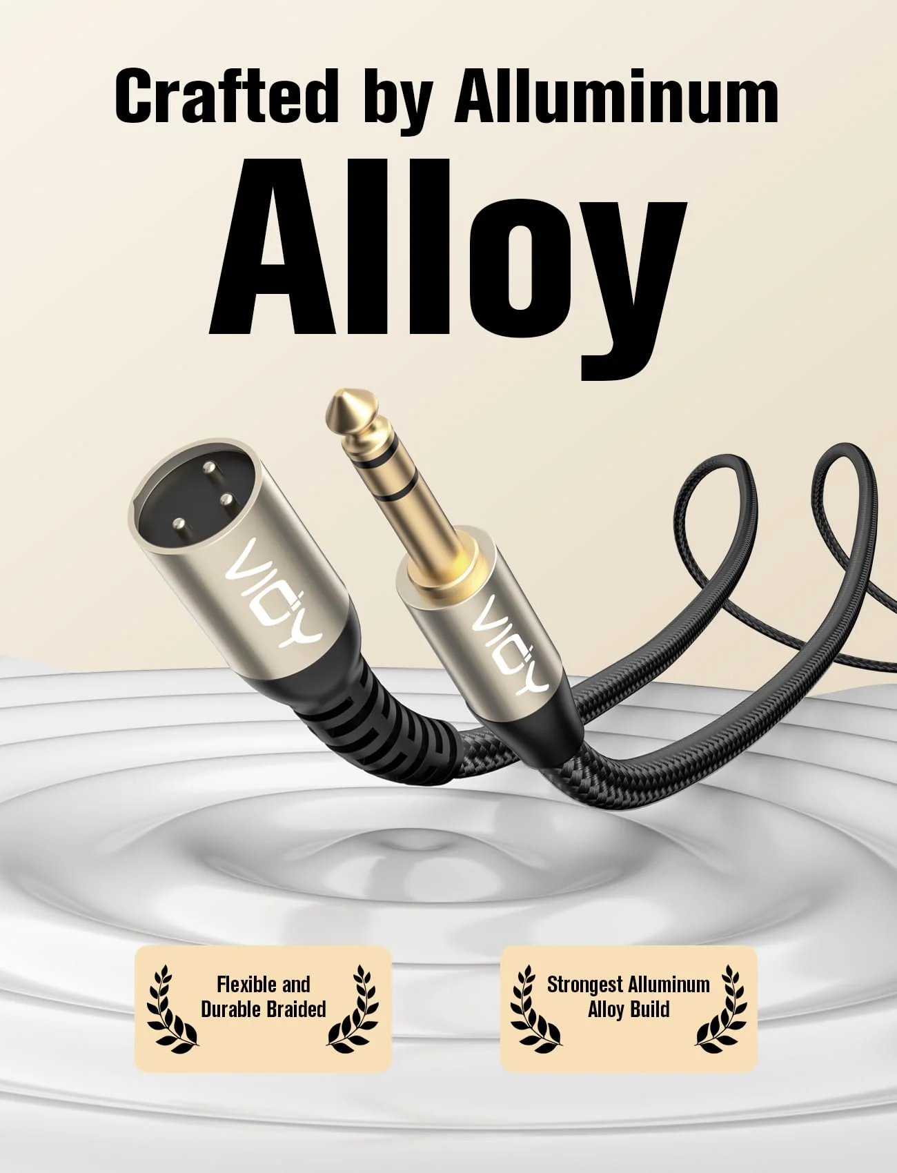 VIOY XLR to 6.35mm Cable 32.8 FT, 1/4 Inch TRS to XLR Male Balanced Microphone Cable for Mixers, Amplifiers, Speakers, Dynamic Microphones, CD Players, Electronic Piano, Karaoke Machines 32.8FT - Image 3