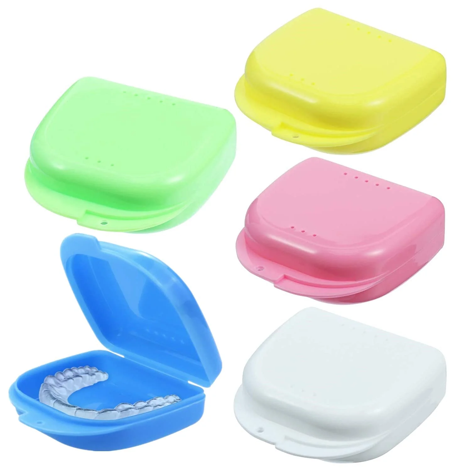 Voarge Dental Box Dental Box Dental Denture Cup Container Container Container Denture Orthopaedic Pack of 5 Braces Box Also for Bite Splint