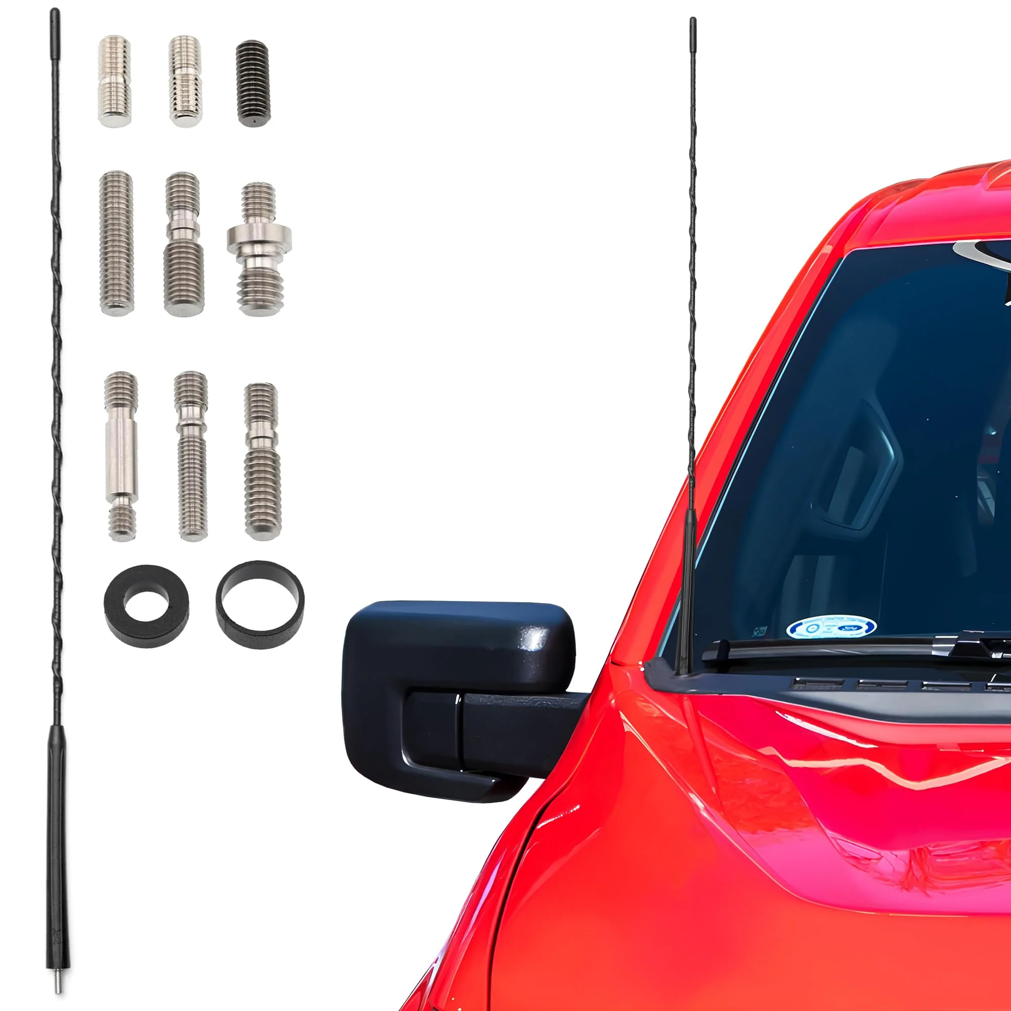 Votex 23 Inch TheCatsPajamas Short EPDM Rubber Replacement Antenna for Ford F150, F250, F350, Chevrolet Silverado, GMC Sierra, Jeep Wrangler, Toyota Tacoma, Tundra FJ Cruiser - Car Wash Proof