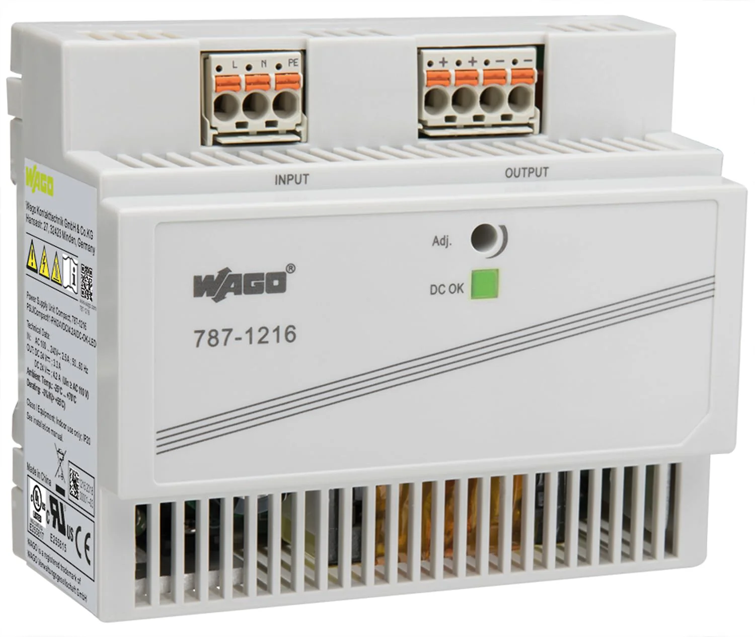 WAGO Compact Stromversorgung 787-1216 | 1-phase, power supply primary clocked, DIN rail power supply (DIN-Rail), DC 24 V, 4.2 A, DC-OK LED