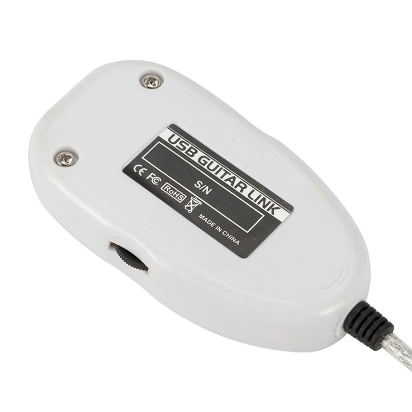 Walfront Guitar Link Cable Adapter USB Interface Recorder for PC Computer, with Stereo Headphone Output, USB Powered for Monitoring with Active Monitor Speakers (White) White - Image 2