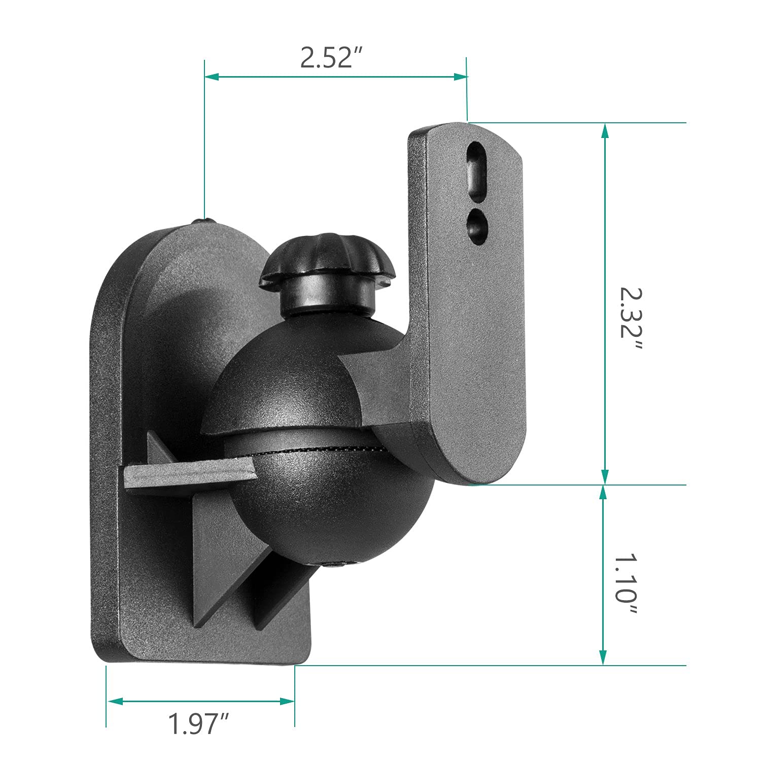 WALI Speaker Wall Ceiling Mounts One Pair, Bookshelf Speaker Wall Mount Brackets, Surround Sound Speaker Mounts, Hold up to 7.7 lbs (SWM202), Black 2 Pack - Image 3