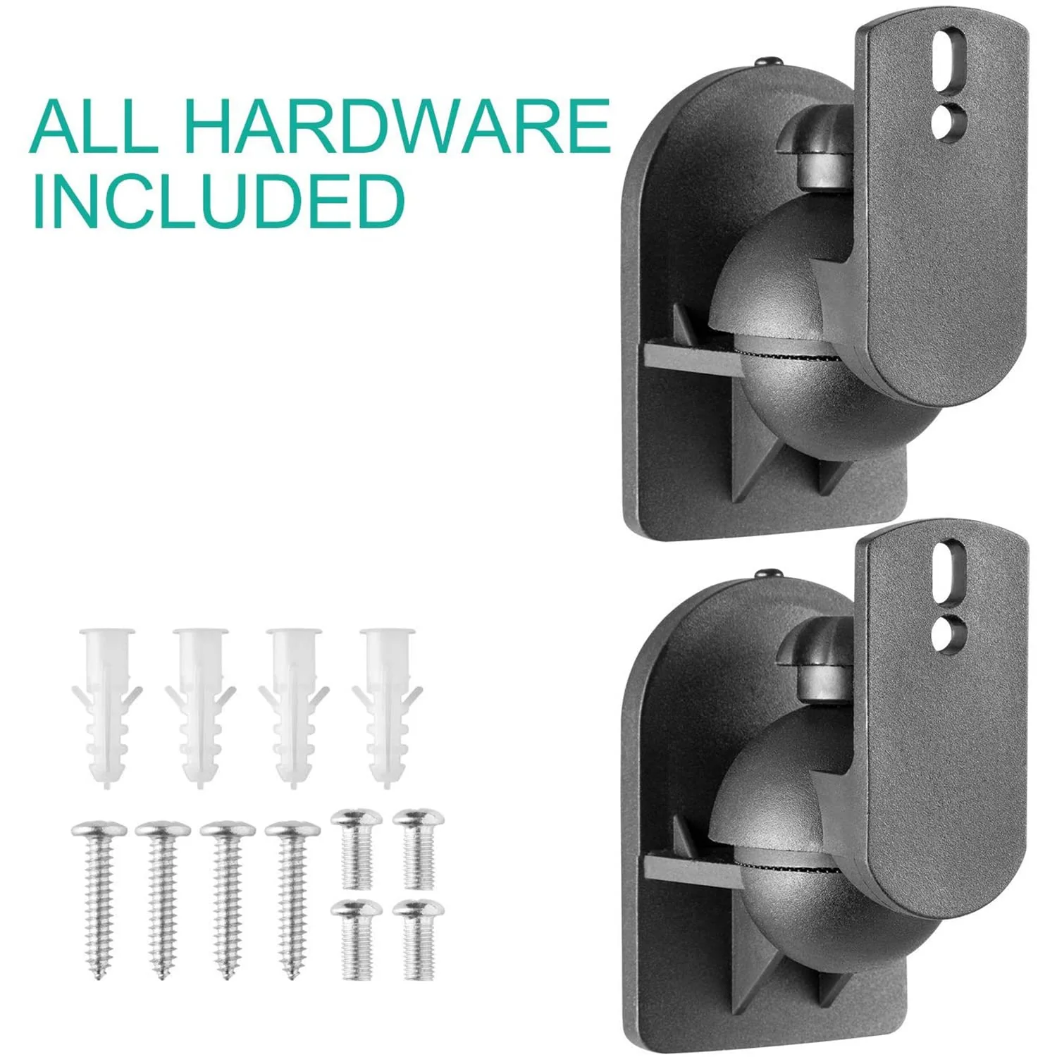 WALI Speaker Wall Ceiling Mounts One Pair, Bookshelf Speaker Wall Mount Brackets, Surround Sound Speaker Mounts, Hold up to 7.7 lbs (SWM202), Black 2 Pack - Image 6