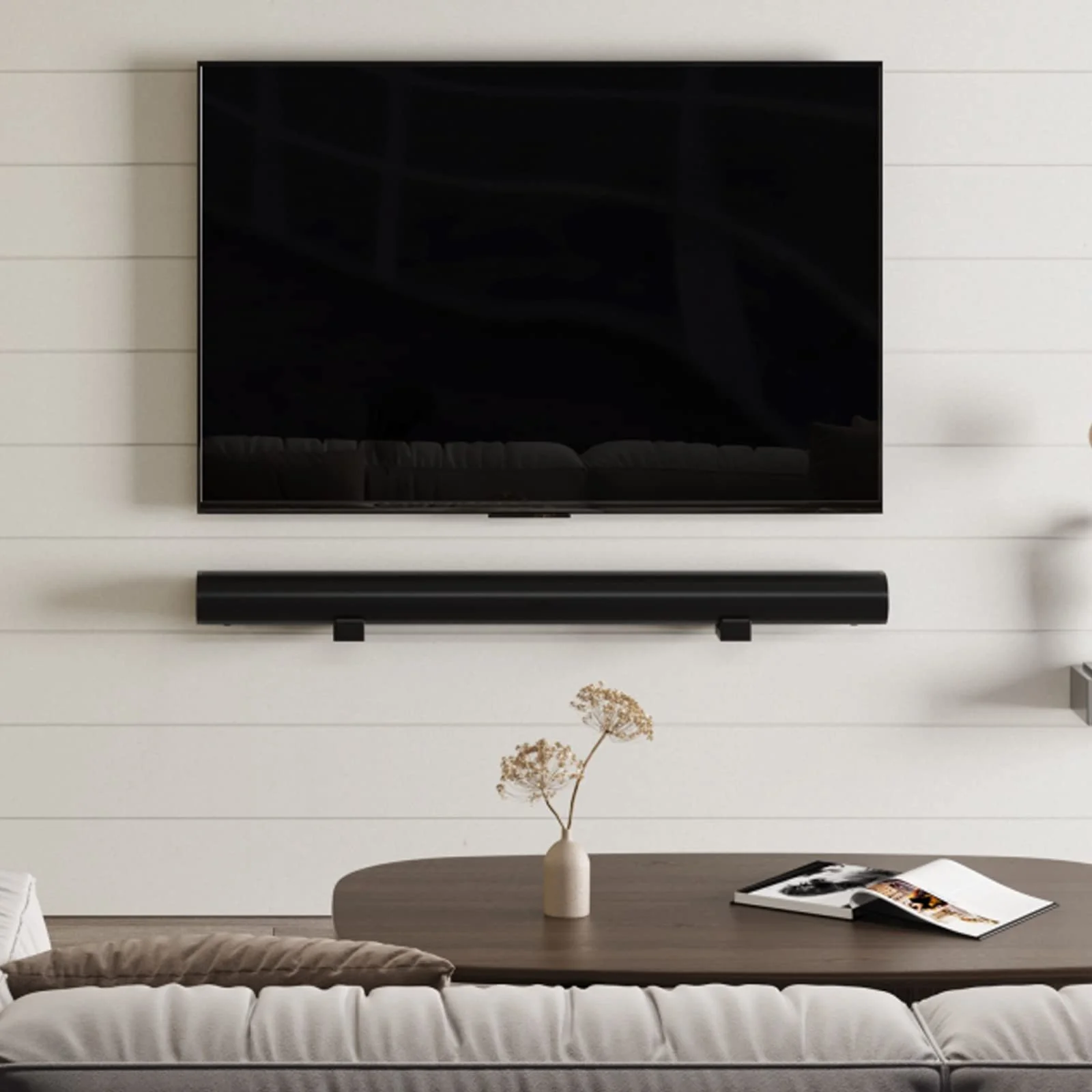 WALI Universal Soundbar Wall Mount, Center Channel Speaker Wall Mount Dual Bracket Hold up to 33 lbs, Arms Extend Adjustment from 3.5 to 6.1 inch (SLK202), Black - Image 2