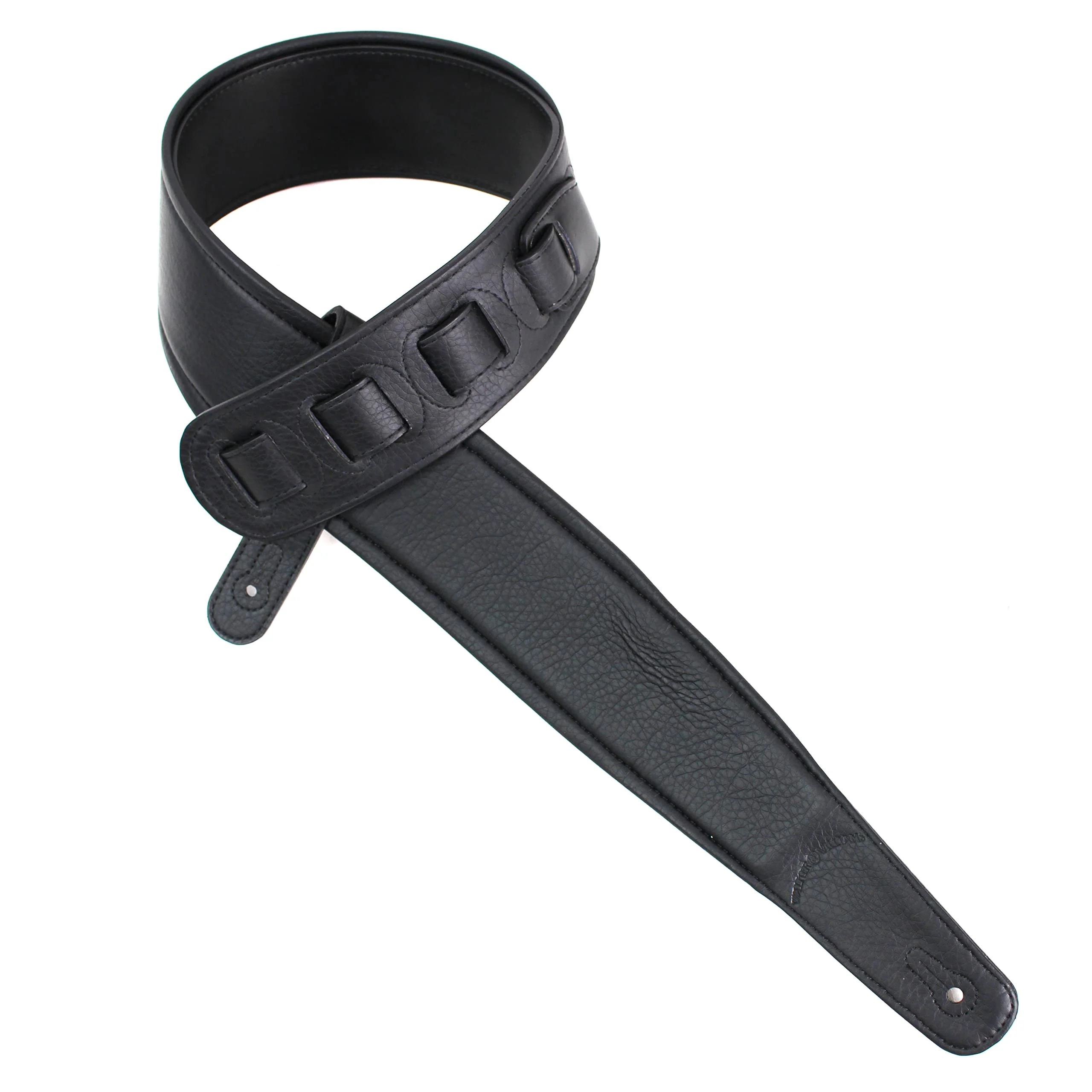 Walker And Williams KB-56-BLK Handmade 3" Wide Black Padded Guitar Strap With Carved Red Kokopelli Design On Premium Black Leather For Acoustic, Electric, And Bass Guitars - Image 9