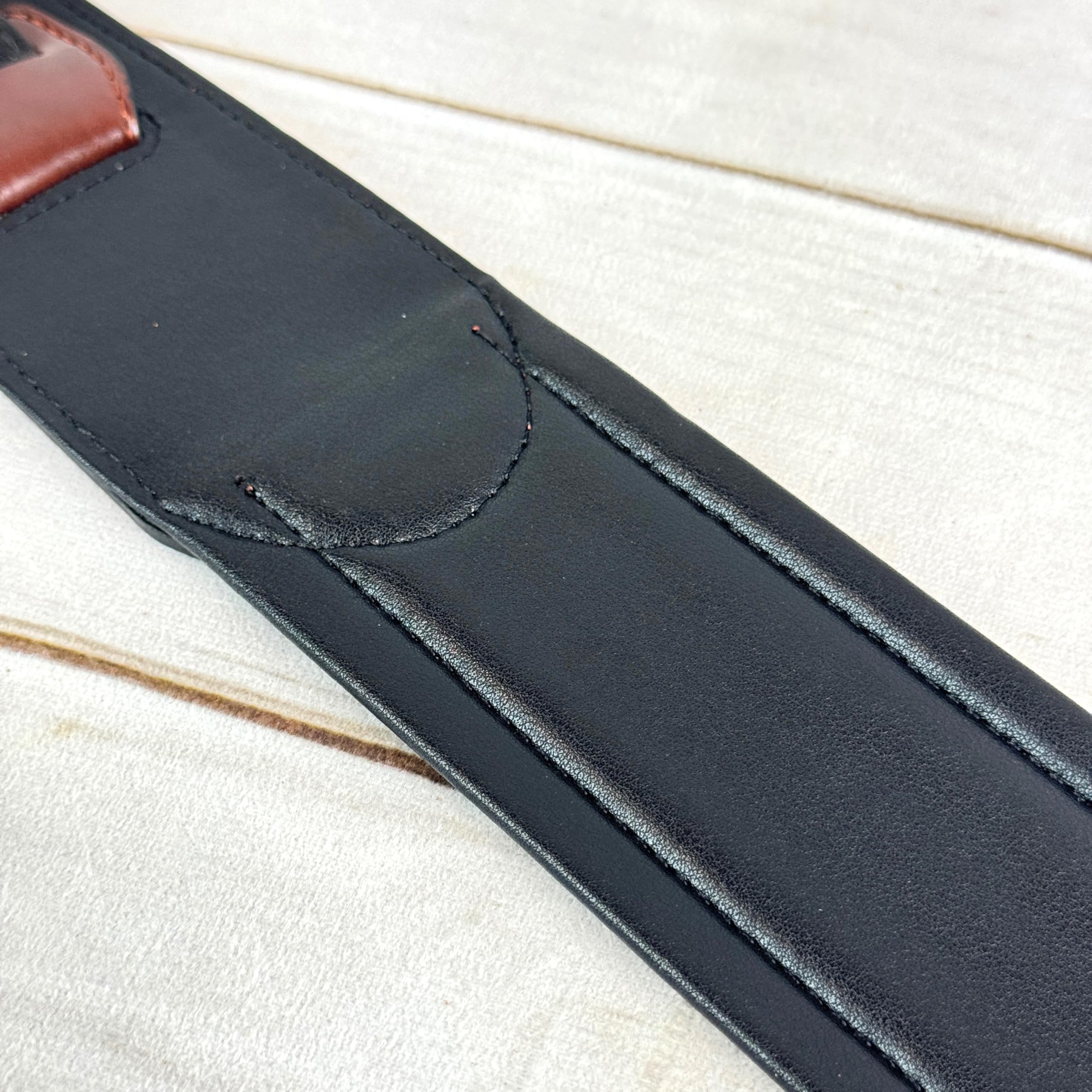Walker & Williams G-110 Mahogany Brown Padded Guitar Strap with Embossed Live Oak Tooling For Acoustic, Electric, And Bass Guitars - Image 9
