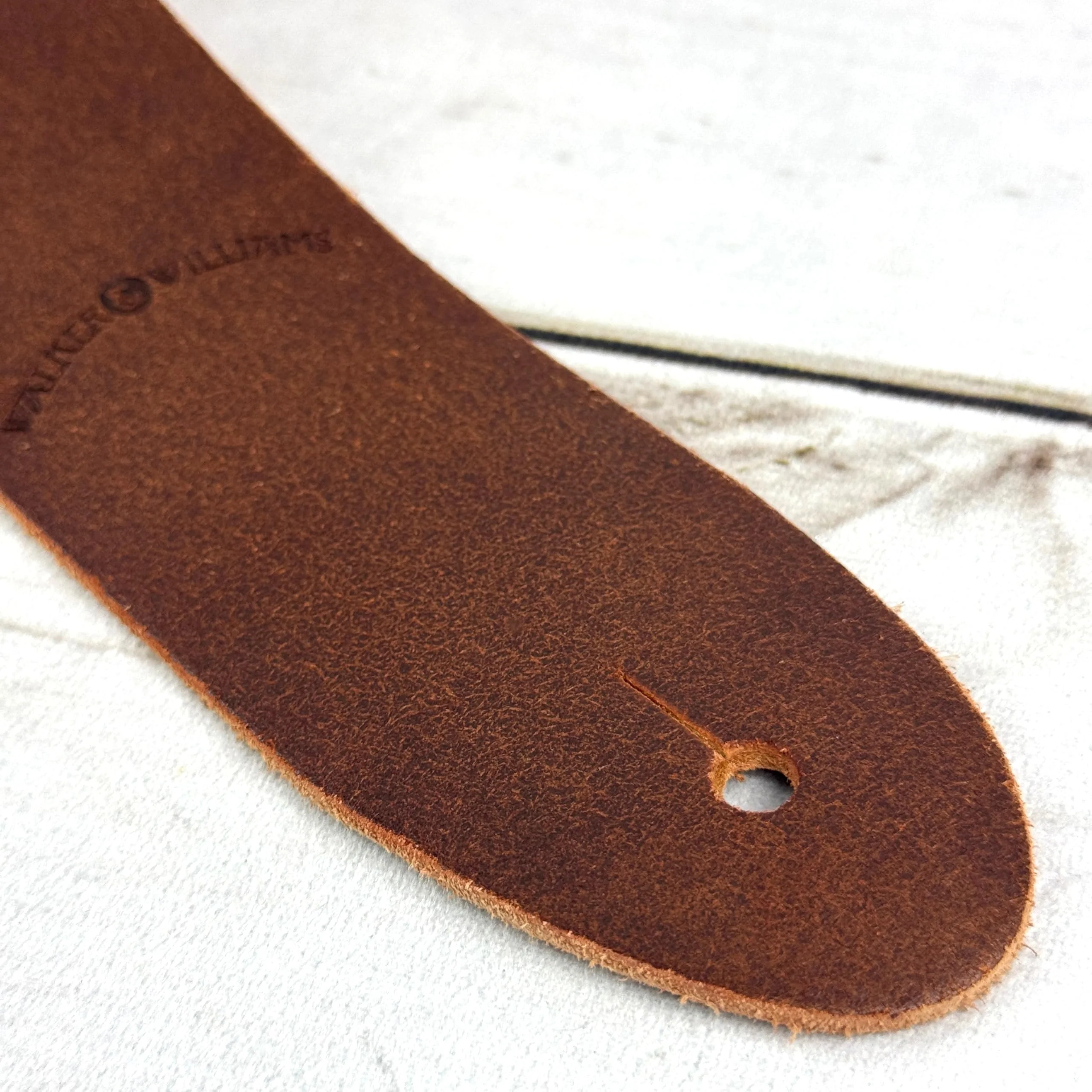 Walker & Williams STR-07 Distressed Brown “Bomber Jacket” Finish Italian Leather Guitar Strap For Acoustic, Electric, And Bass Guitars - Image 9
