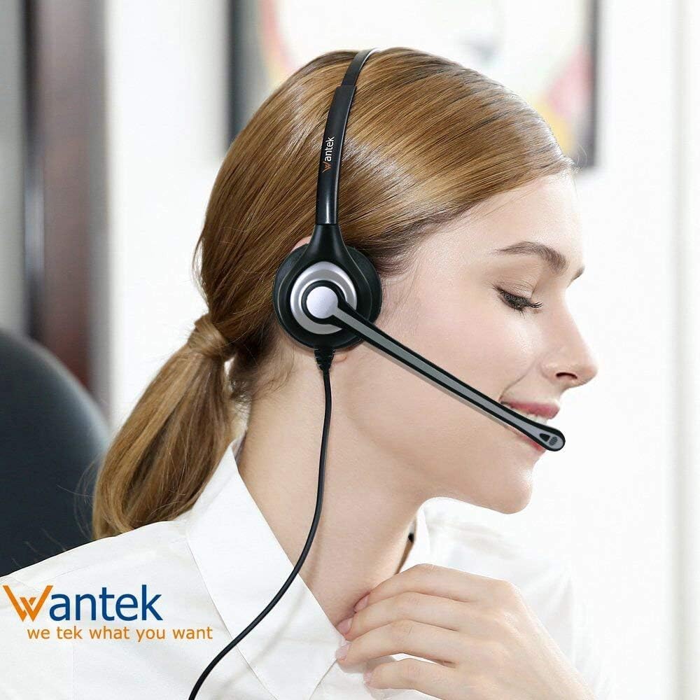 Wantek Phone Headset Wired Computer Headset with Microphone – Noise Cancelling 3.5mm/2.5mm Headphones for PC, Laptop, Mac, iPhone, Samsung – Compatible with Zoom, Teams, Call Center, Home Office 602 - Image 3