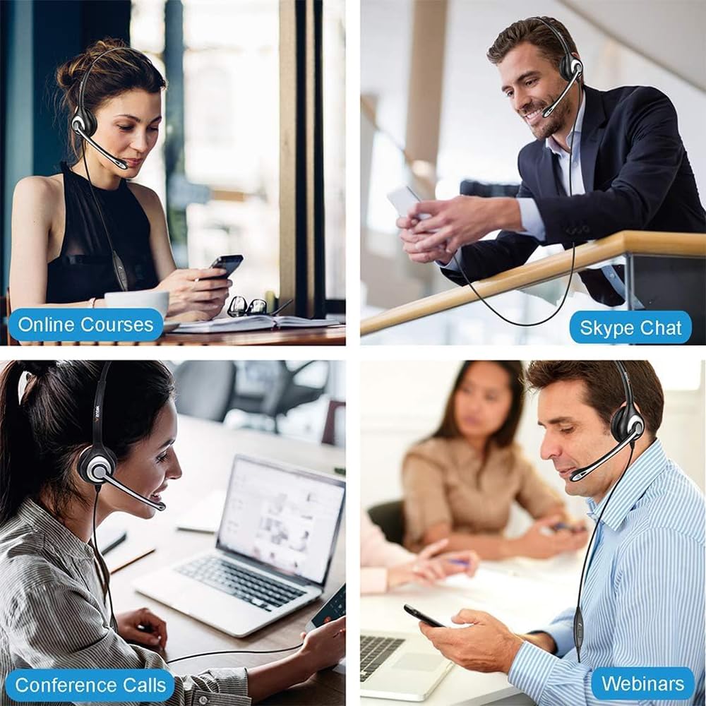 Wantek Phone Headset Wired Computer Headset with Microphone – Noise Cancelling 3.5mm/2.5mm Headphones for PC, Laptop, Mac, iPhone, Samsung – Compatible with Zoom, Teams, Call Center, Home Office 602 - Image 6