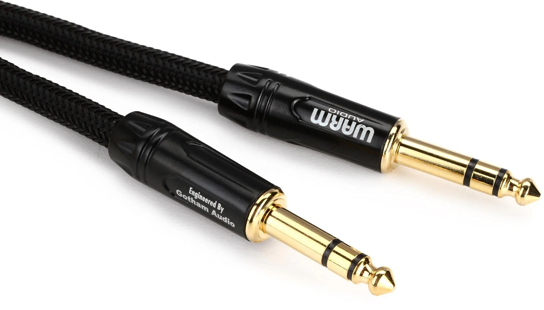 Warm Audio Prem-TRS-3' Premier Series TRS to TRS Cable - 3-foot Black/Gold 3 foot