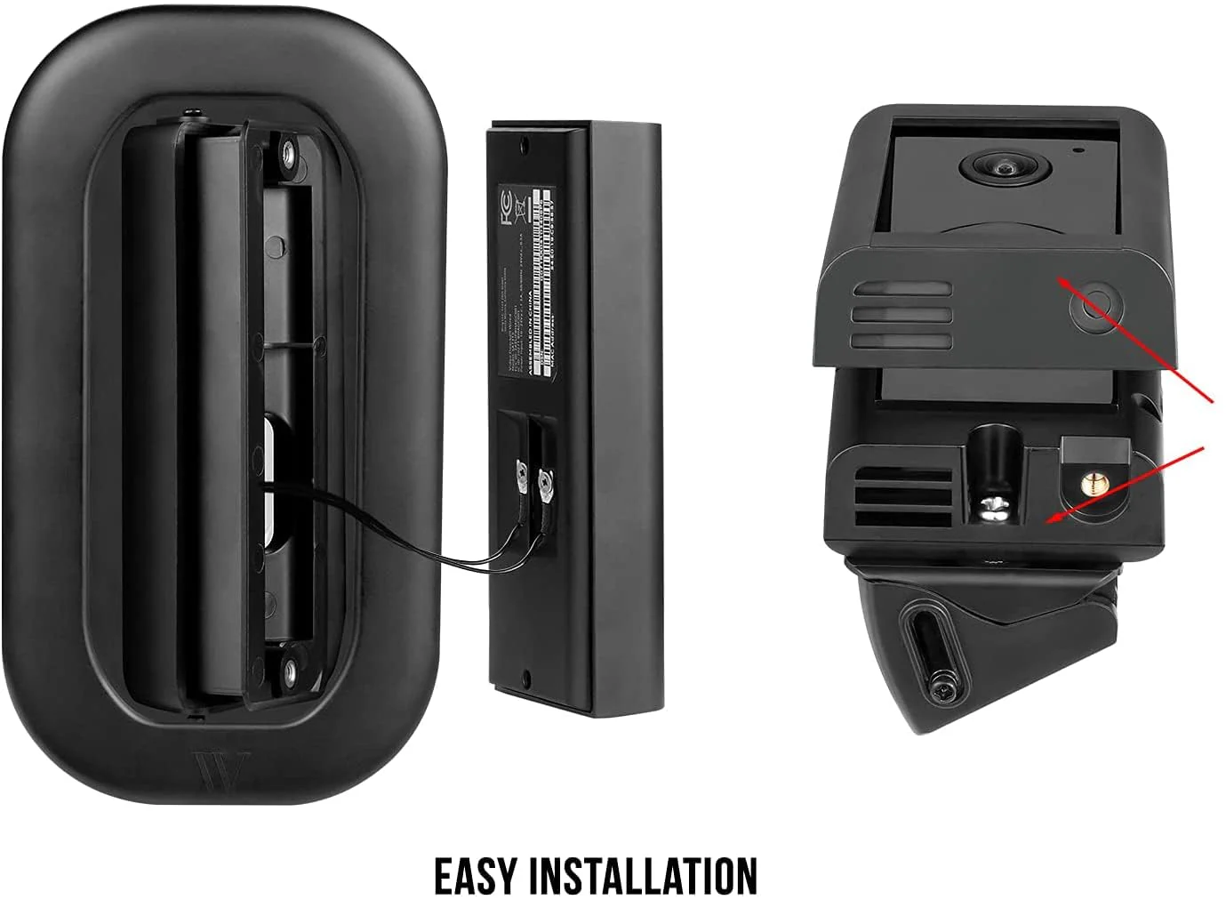 Wasserstein Horizontal Adjustable Angle Mount & Wall Plate (35° to 55°) - Compatible with Ring Video Doorbell (Wired) - Image 4
