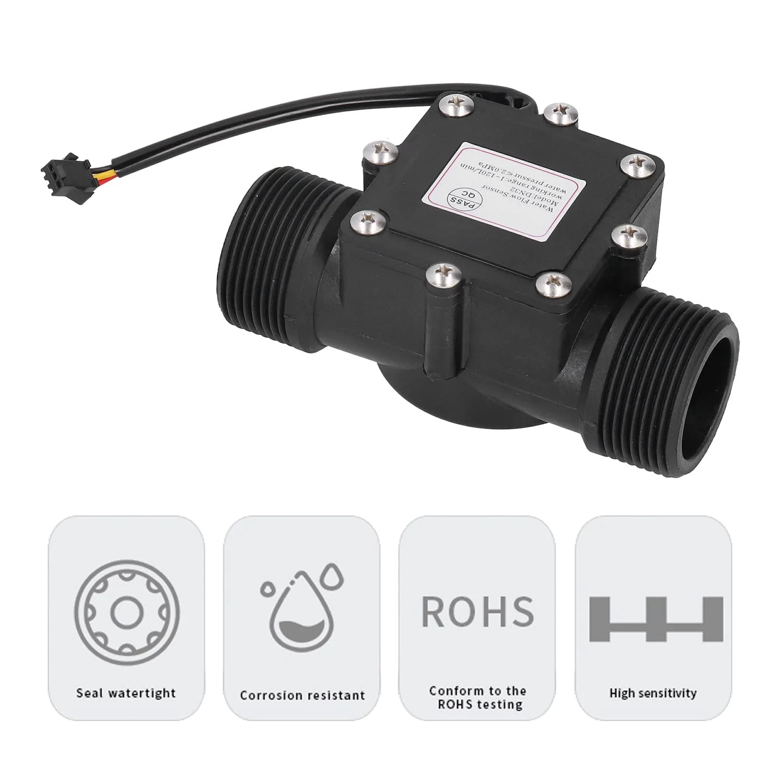 Water Flow Sensor YF-DN32 G1.25 in Service Water Flow Meter, Pipe Water Flow Meter, DC3-24V Hall Sensor - Image 2