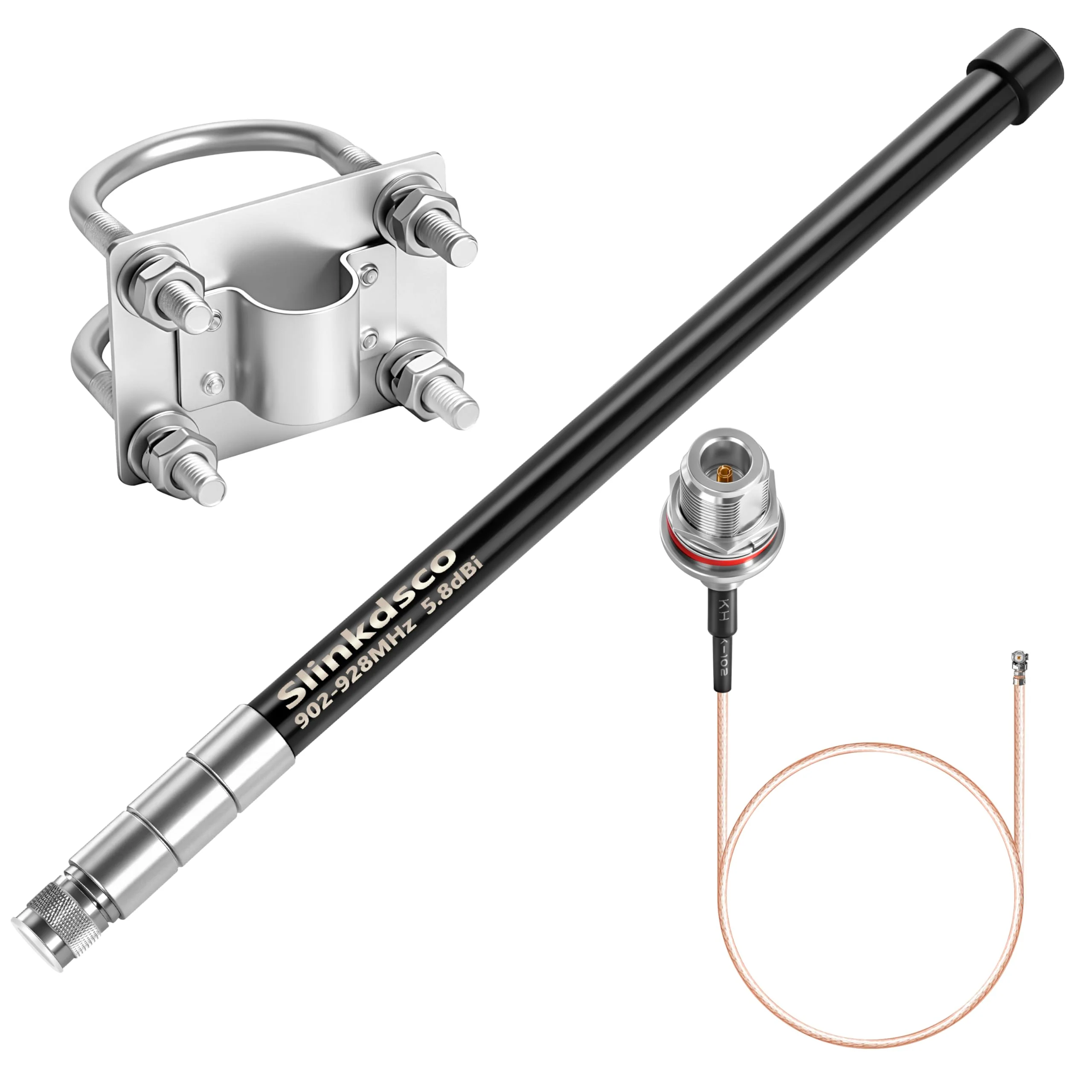Waterproof 5.8dBi Meshtastic Lora 915MHz Node/Repeaters/Module Devices Fiberglass Antenna with N Male Connector & IPEX/u.fl Adapter Cable, Slinkdsco