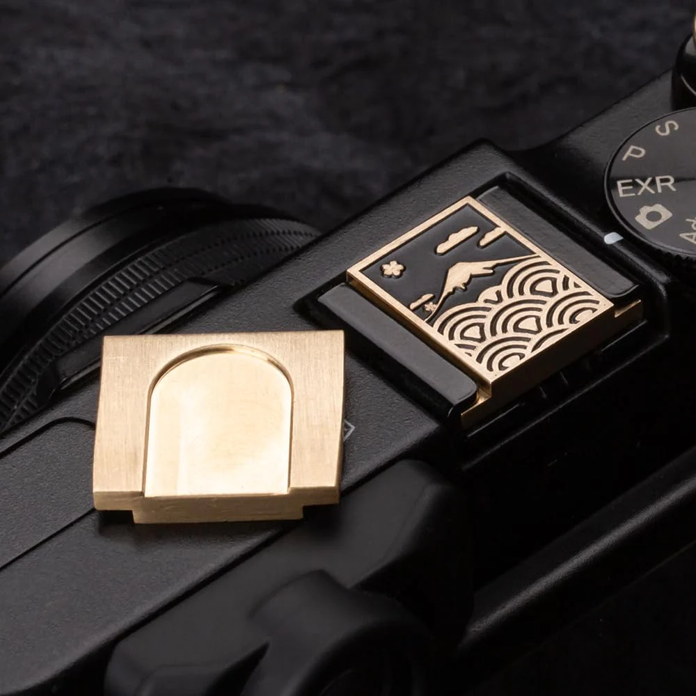 Wave Pattern Camera hot Shoe Cover Camera Shutter Button for Fujifilm X-T50 X-S20 X-S10 X-T4 XT30 for Nikon Z6iii Z7 Z30 Z50 ZF (Brass YH Cover) Brass YH Cover - Image 6
