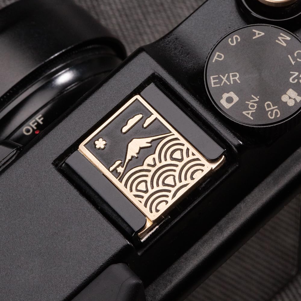 Wave Pattern Camera hot Shoe Cover Camera Shutter Button for Fujifilm X-T50 X-S20 X-S10 X-T4 XT30 for Nikon Z6iii Z7 Z30 Z50 ZF (Brass YH Cover) Brass YH Cover - Image 7