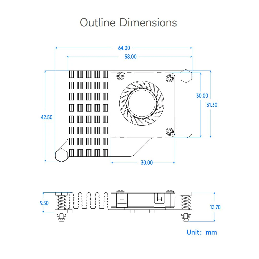 Waveshare Active Cooler (B) for Raspberry Pi 5, Active Cooling Fan, Aluminium Heatsink, with Thermal Pads - Image 7