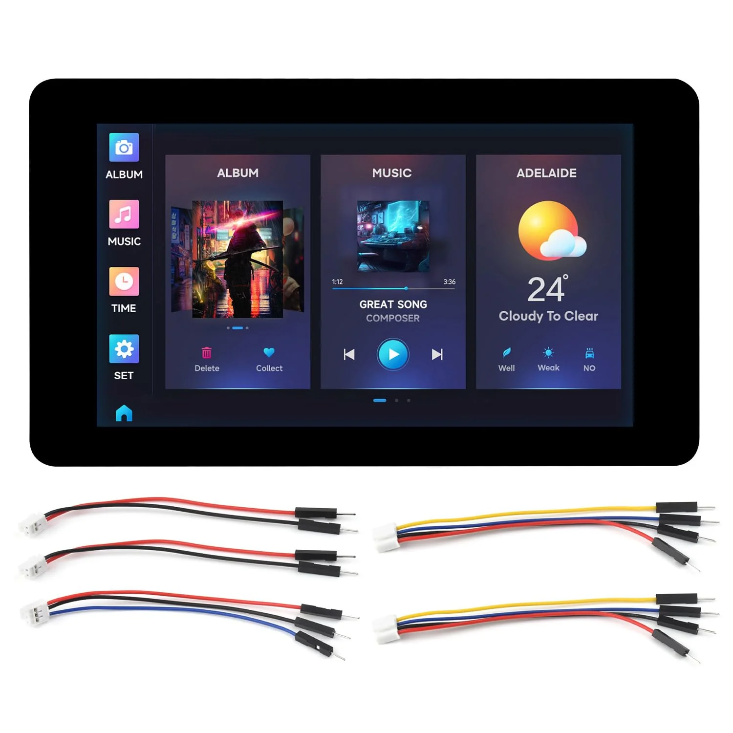 Waveshare ESP32-S3 7inch Capacitive Touch LCD Development Board, ESP32 with Display, 800×480, 5-Point Touch, Up to 240MHz Frequency, Supports WiFi & Bluetooth, with Onboard Antenna