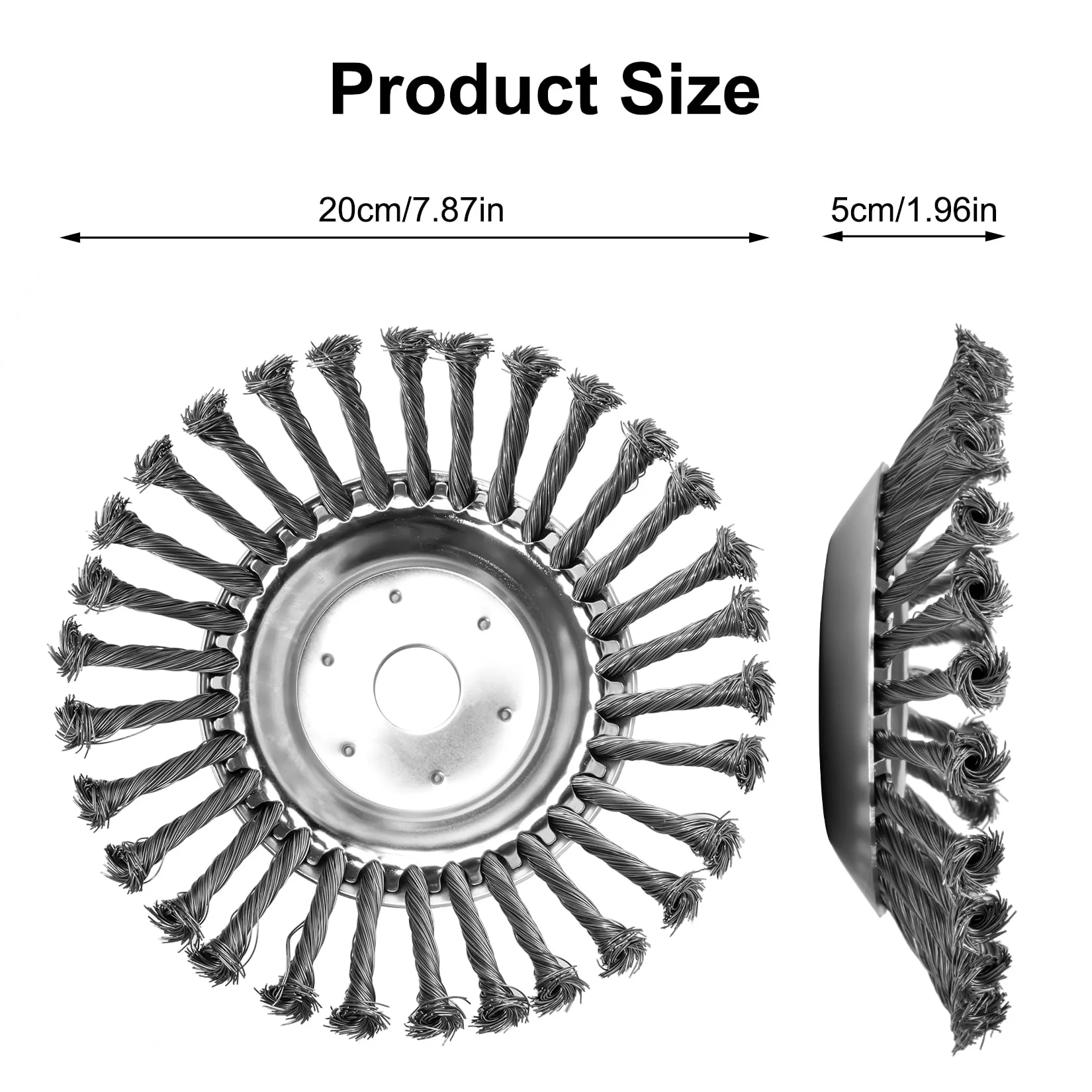 Weed Brush Cutter, Wild Herb Brush for Brush Cutter, 8 Inch Professional Weed Brush for Grass Trimmer, 25 mm Bore Steel Brush for Lawn Mower Brush, Removal of Weeds and Moss (8 Inches) 8 inches - Image 2