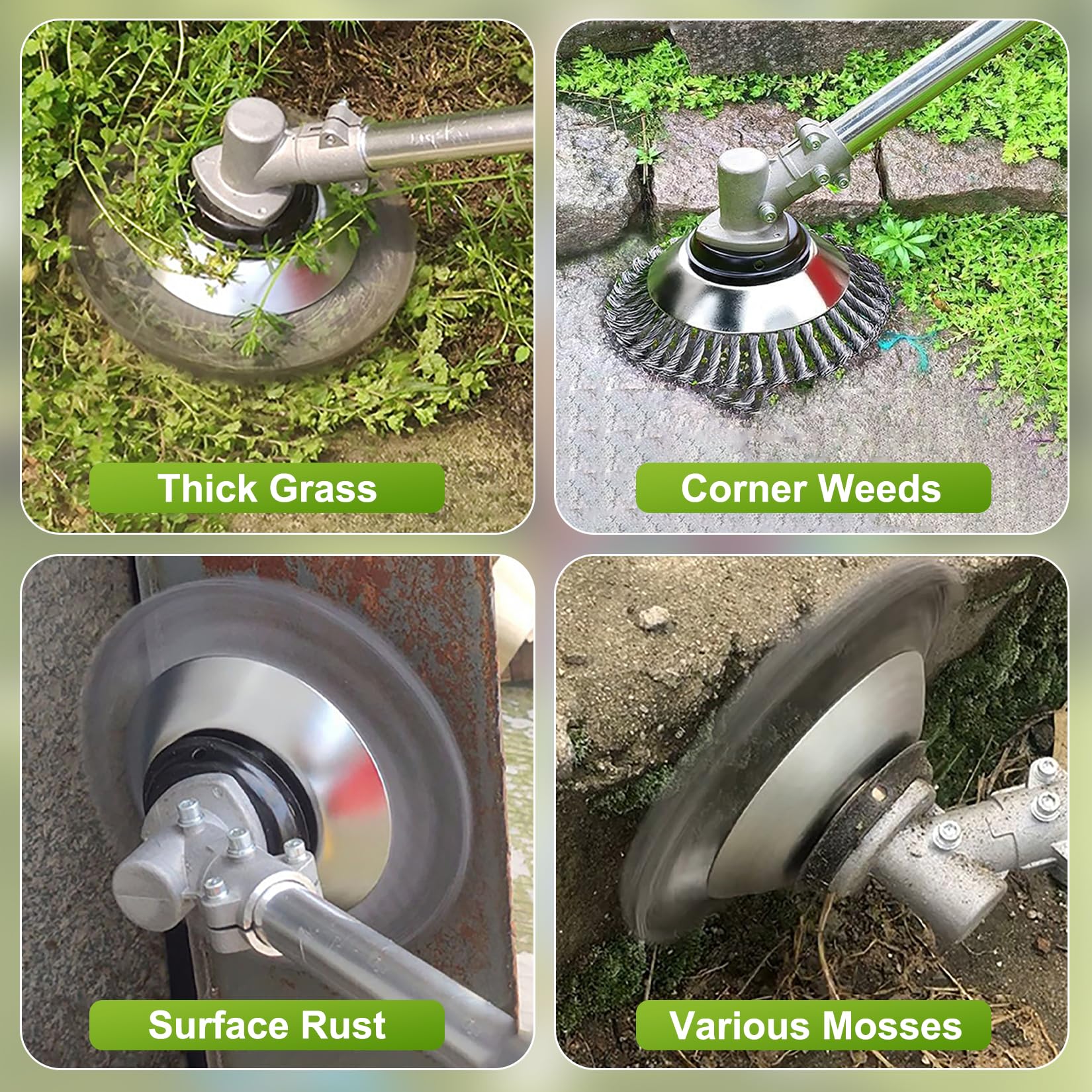 Weed Brush Cutter, Wild Herb Brush for Brush Cutter, 8 Inch Professional Weed Brush for Grass Trimmer, 25 mm Bore Steel Brush for Lawn Mower Brush, Removal of Weeds and Moss (8 Inches) 8 inches - Image 7