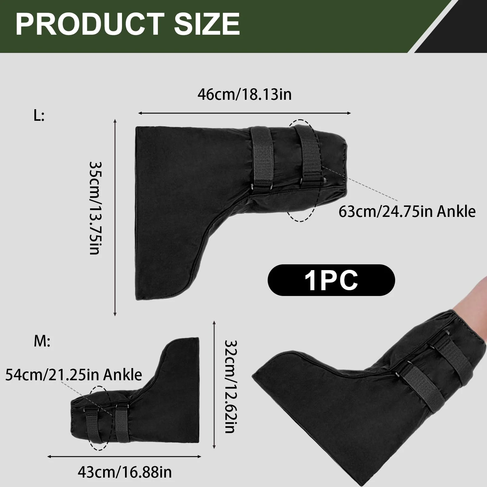 WEESTAAMO Medical Boot Cover Shoe Covers Waterproof Air Cam Walker Fracture Boots Medical Orthopaedic Boots for Foot and Sprained Ankle (M) M - Image 2