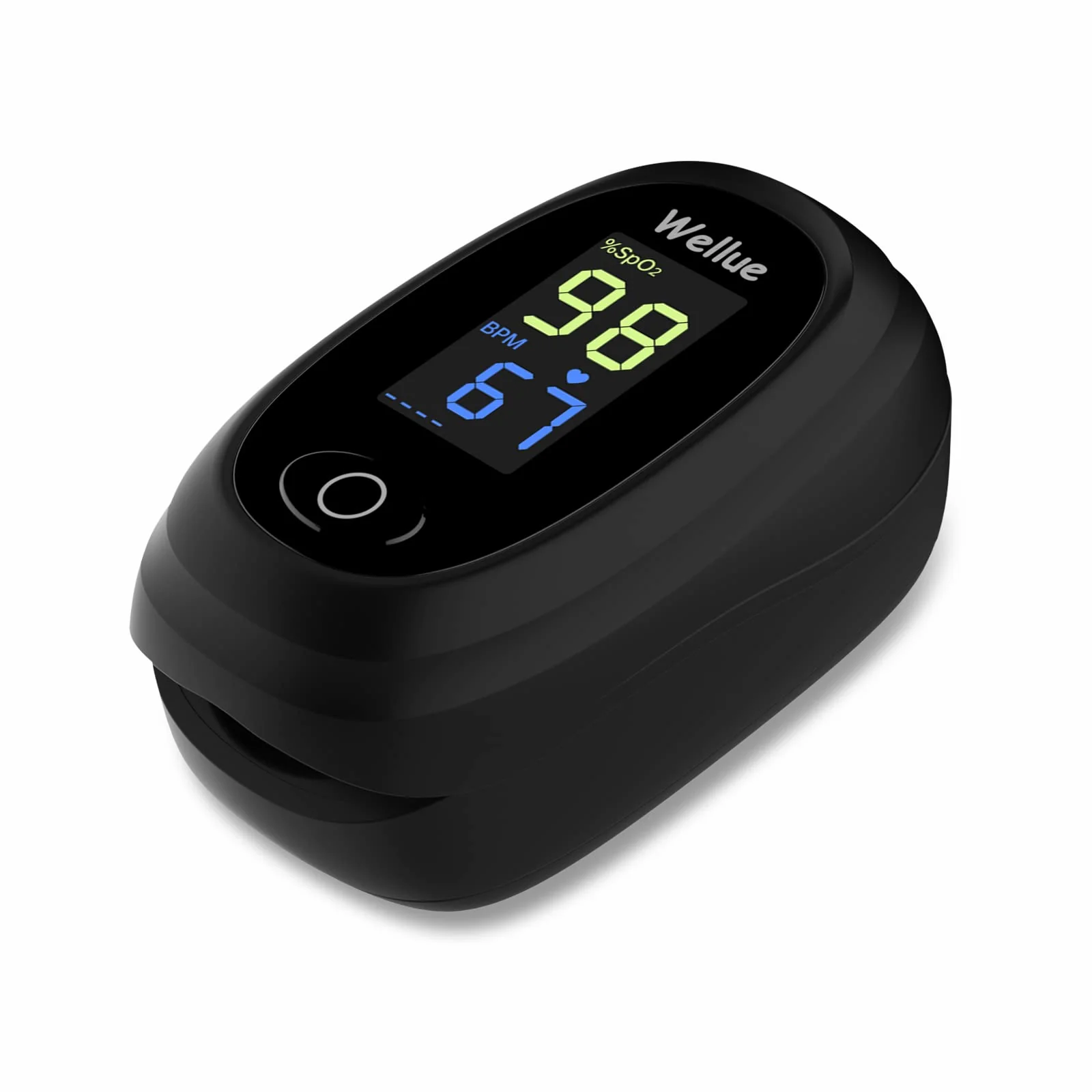 Wellue Pulse Oximeter, Oxygen Saturation Meter Finger, Portable Oxygen Saturation Monitor and Heart Rate Monitor, Automatic Measurement, Easy to Use, with Batteries