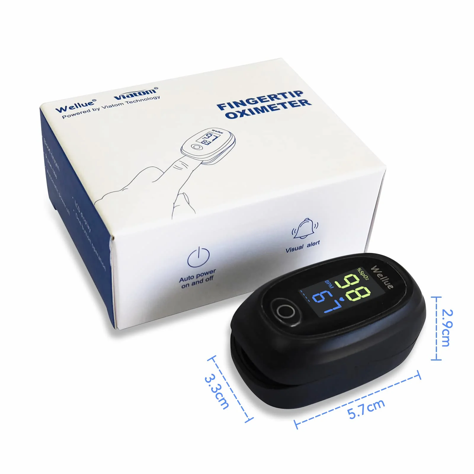 Wellue Pulse Oximeter, Oxygen Saturation Meter Finger, Portable Oxygen Saturation Monitor and Heart Rate Monitor, Automatic Measurement, Easy to Use, with Batteries - Image 7