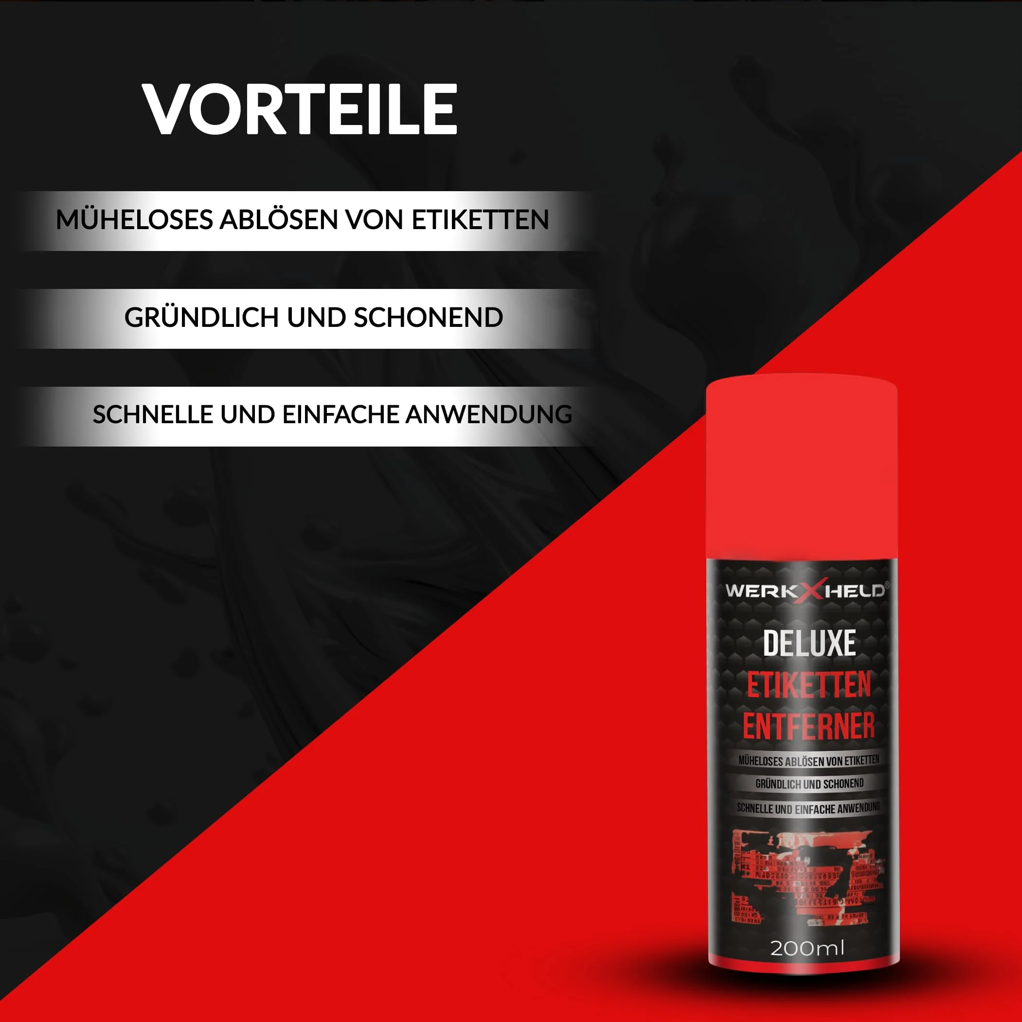 WerkXheld Label Remover Spray - The Ultimate Adhesive Residue & Adhesive Remover | Perfect Label Remover & Glue Remover for Clean Surfaces 200 ml 1x - Etikettenentferner - Image 2