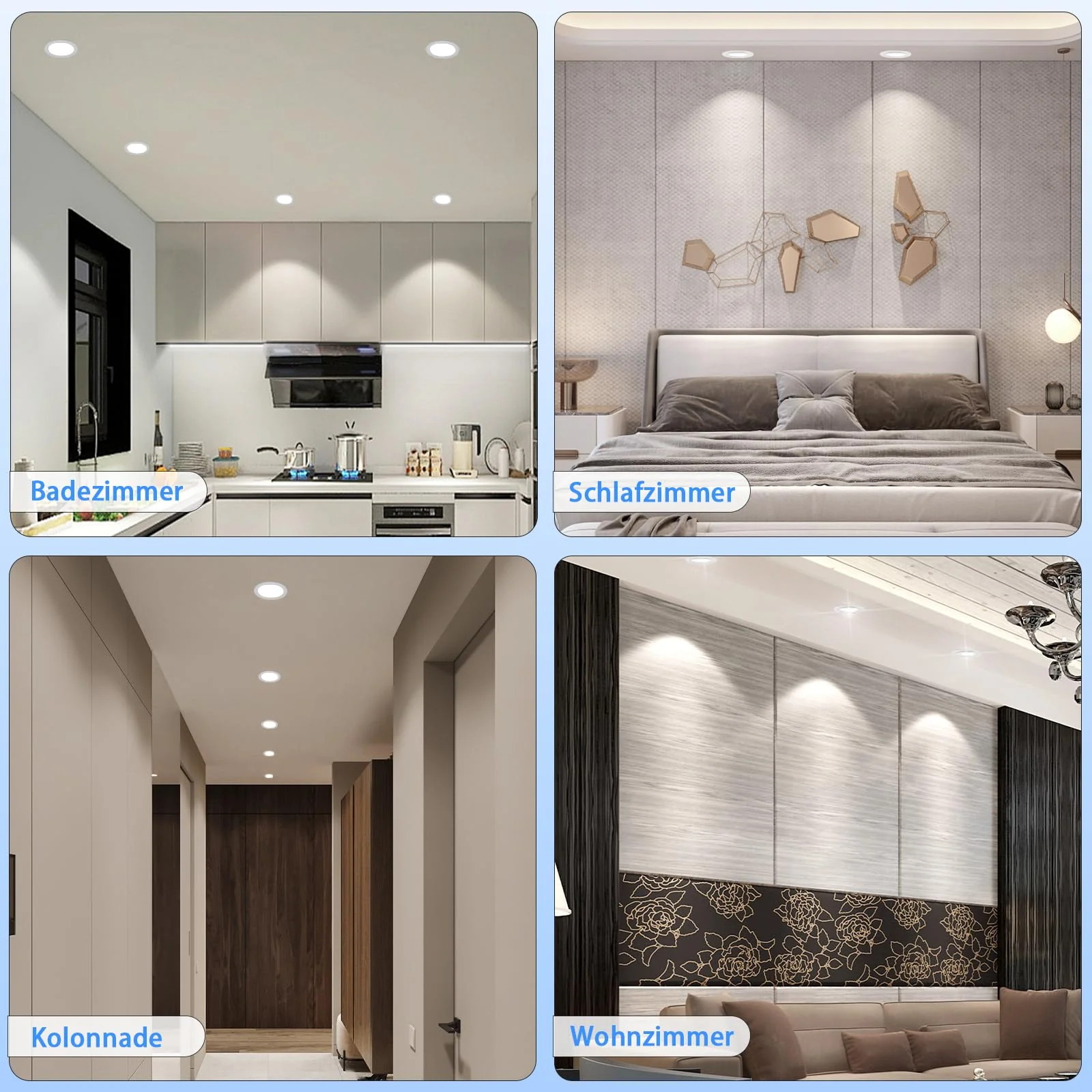 WeshLMPO LED Recessed Spotlights, 230 V, Flat Set of 6, 4 W Ceiling Spotlights, LED Spotlights, IP44 Ceiling Spotlights, LED Recessed Lights, 350 Lumens, Warm White, 3000 K, for Bedroom, Bathroom, 3000k Warm White 4W / 6er Set - Image 7
