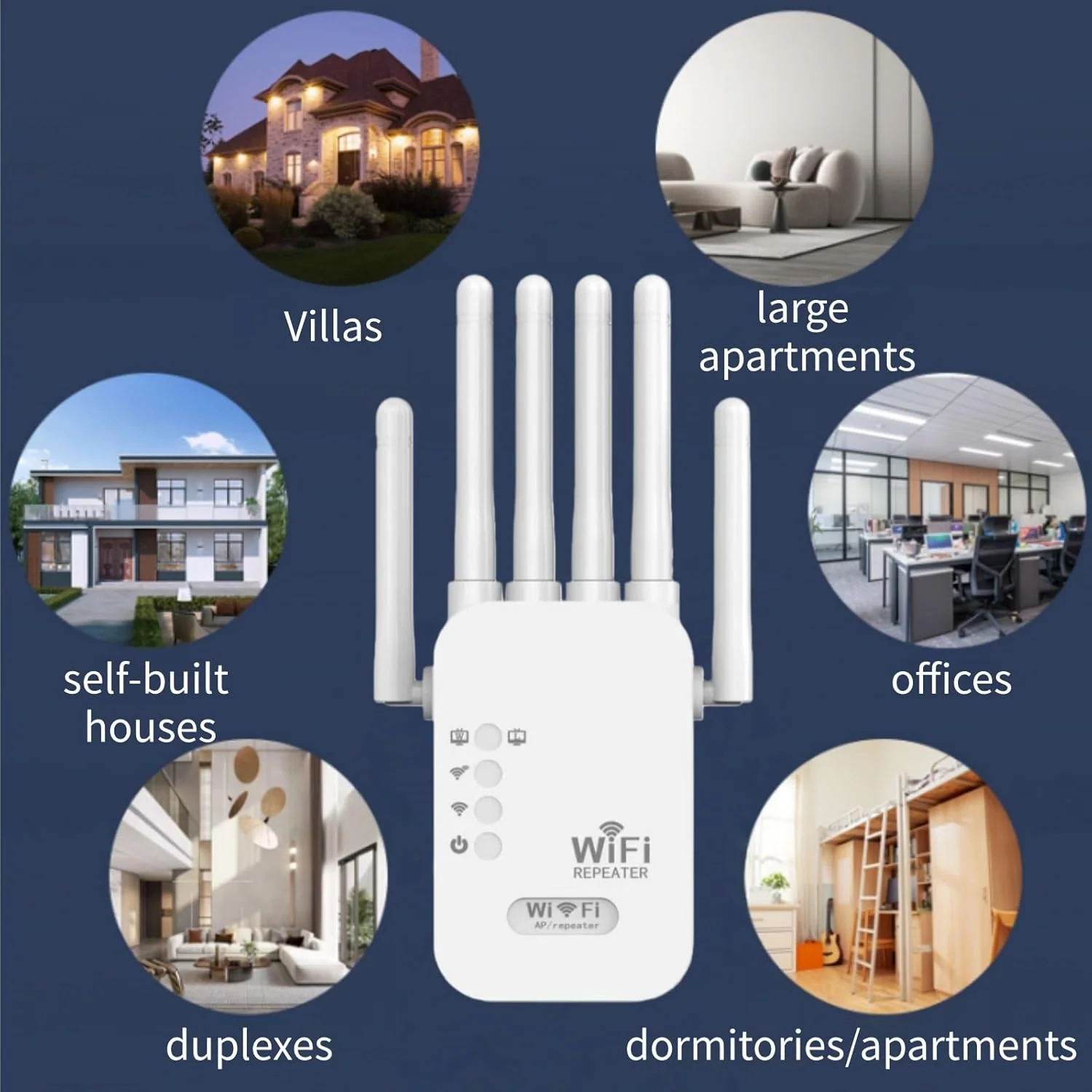 WiFi Extender Signal Booster for Home - 2026 Upgraded (6 Directional Antennas) New Generation Internet Extender Wifi Booster Signal Range Amplifier, WiFi Repeater with Ethernet Port, for 99% of Device White (H) - Image 7